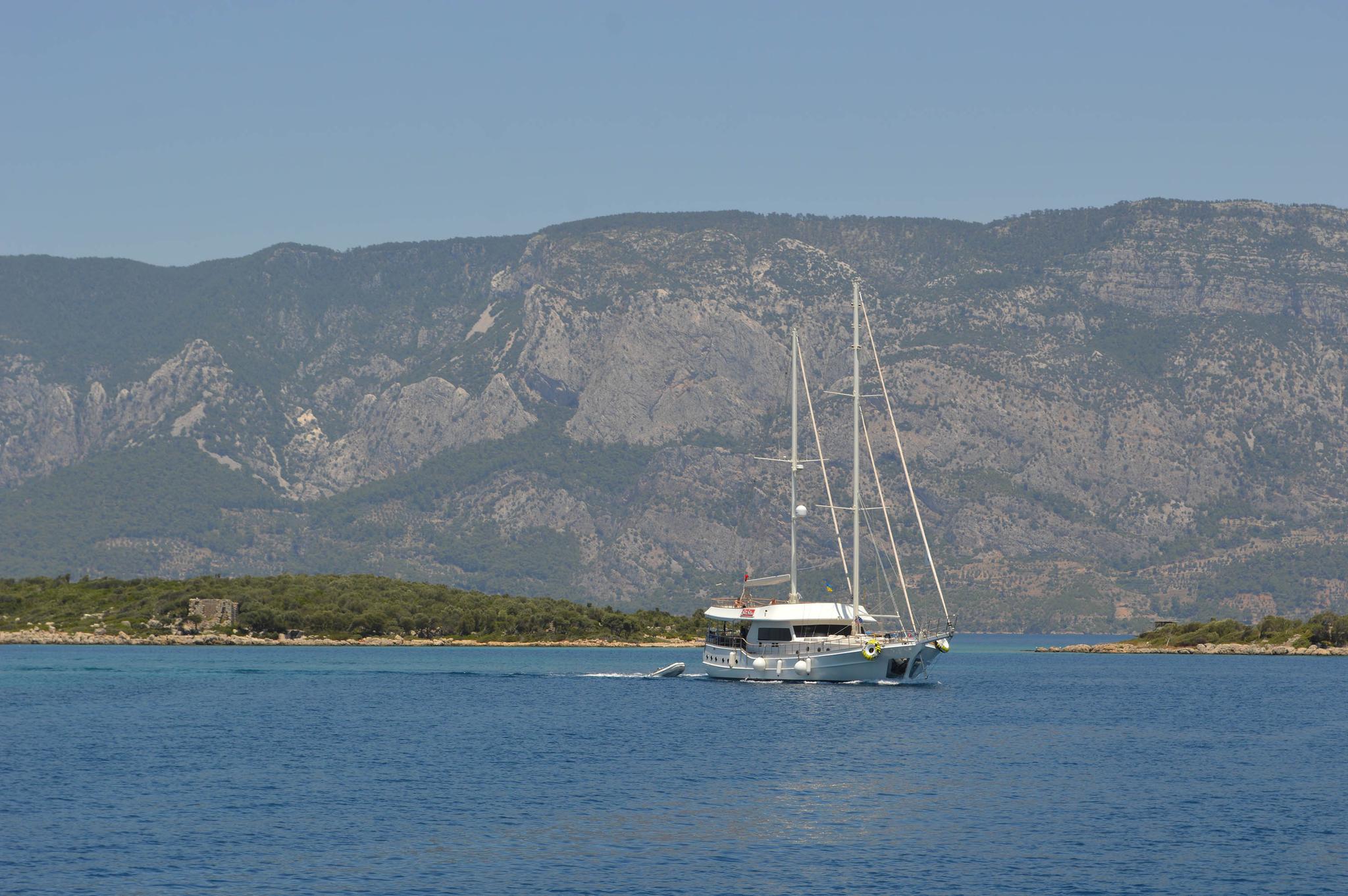 Gül Sultan gulet amenities aerial view in Türkiye