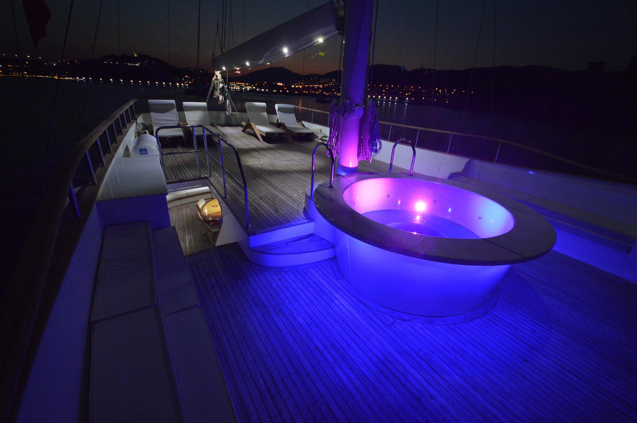 Gül Sultan gulet amenities exterior deck in Türkiye