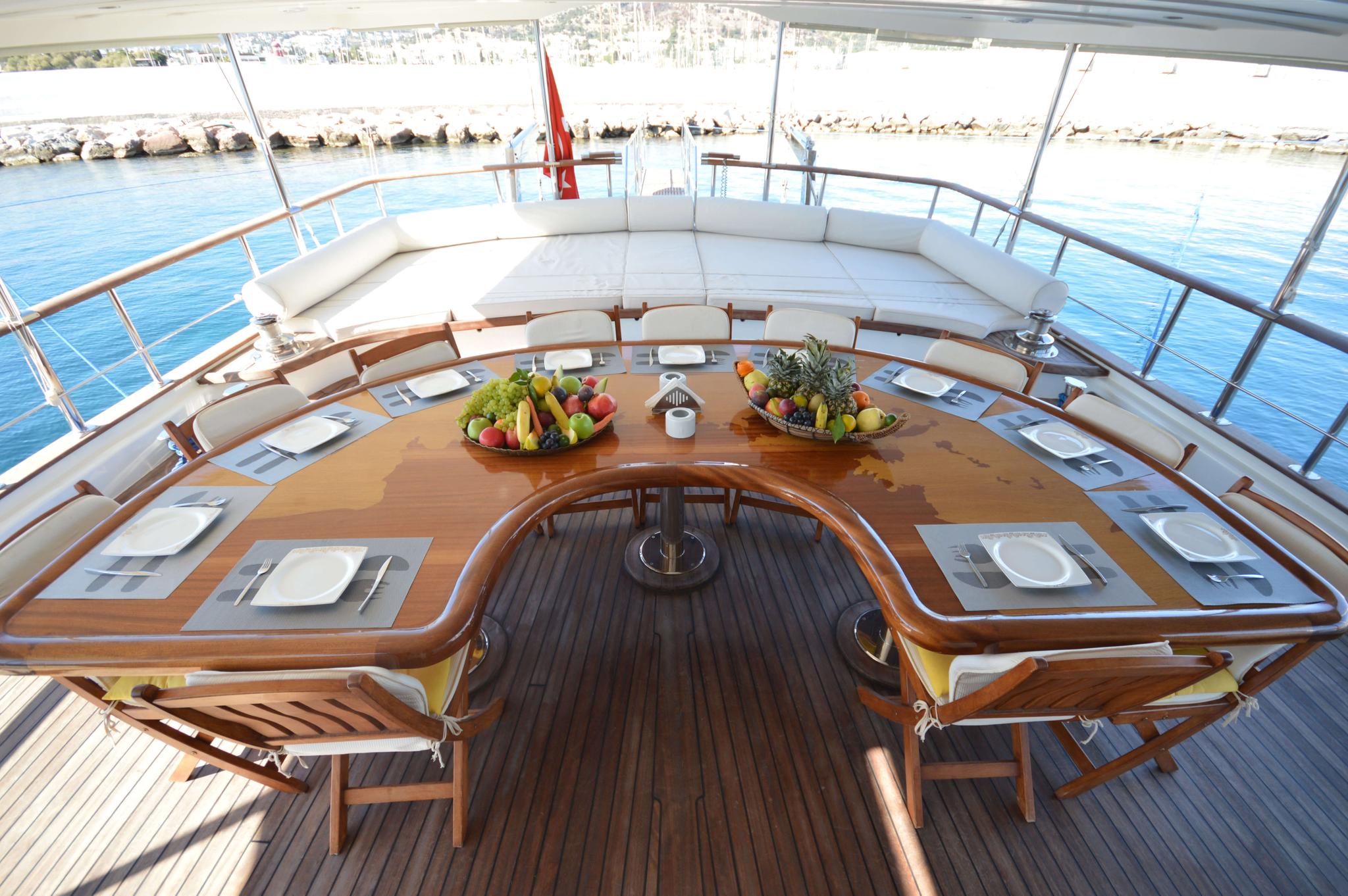 Gül Sultan gulet amenities exterior deck in Türkiye