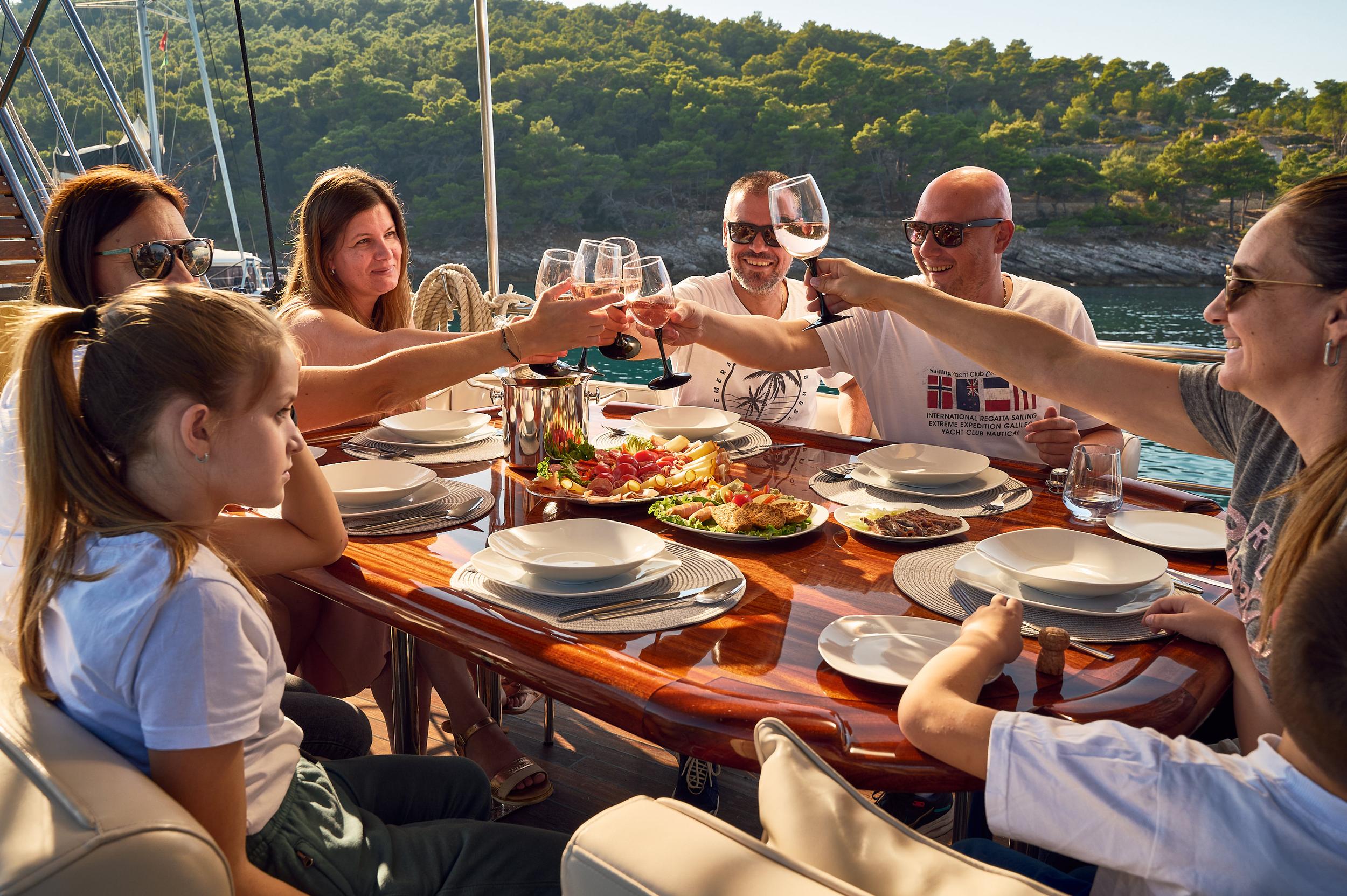 Trebenna gulet amenities lifestyle dining in Croatia
