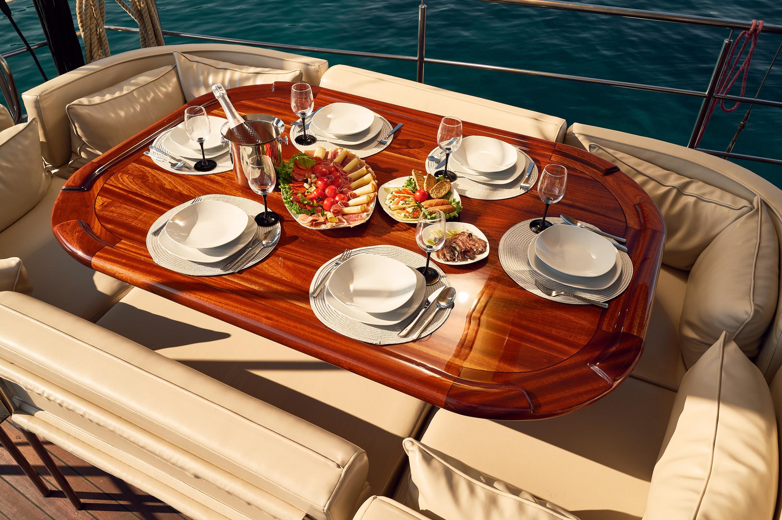 Trebenna gulet amenities exterior deck in Croatia
