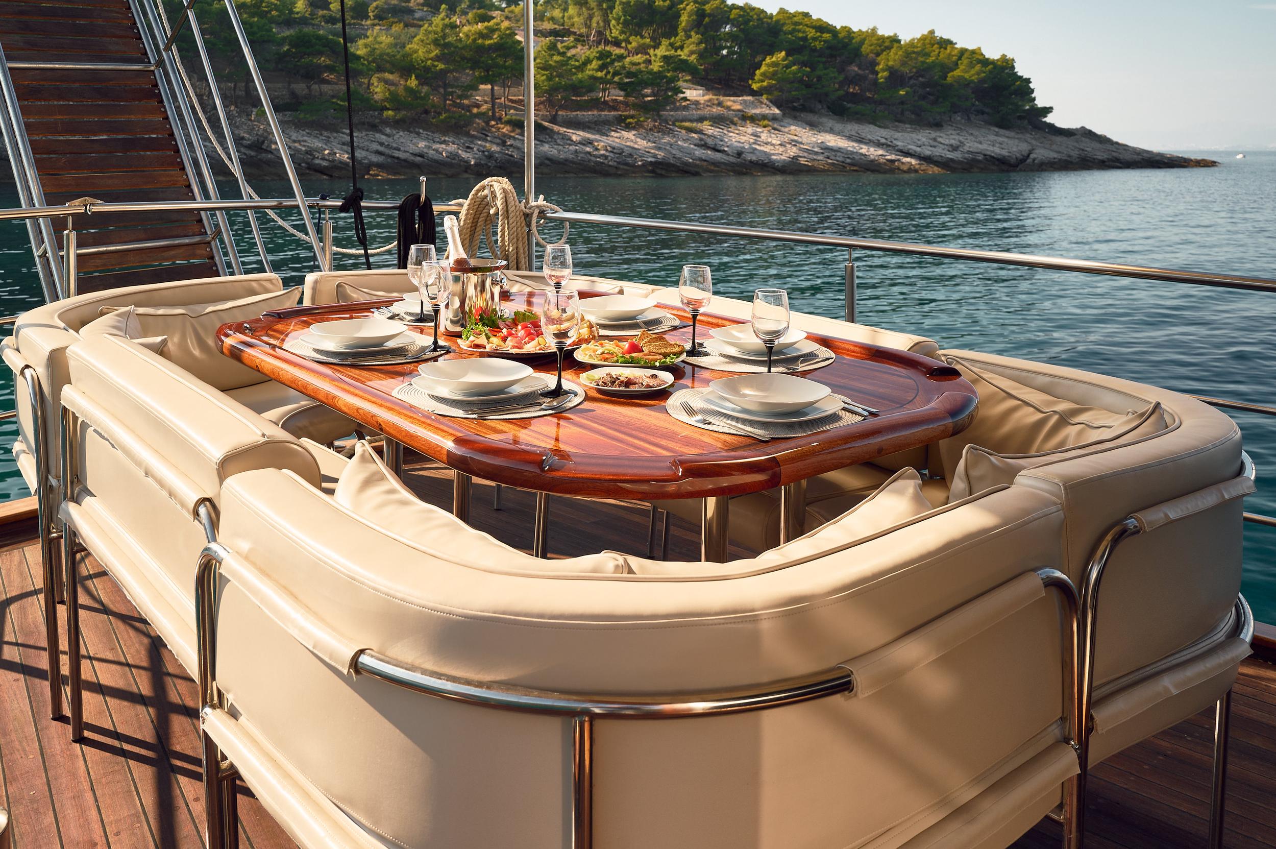 Trebenna gulet amenities exterior deck in Croatia