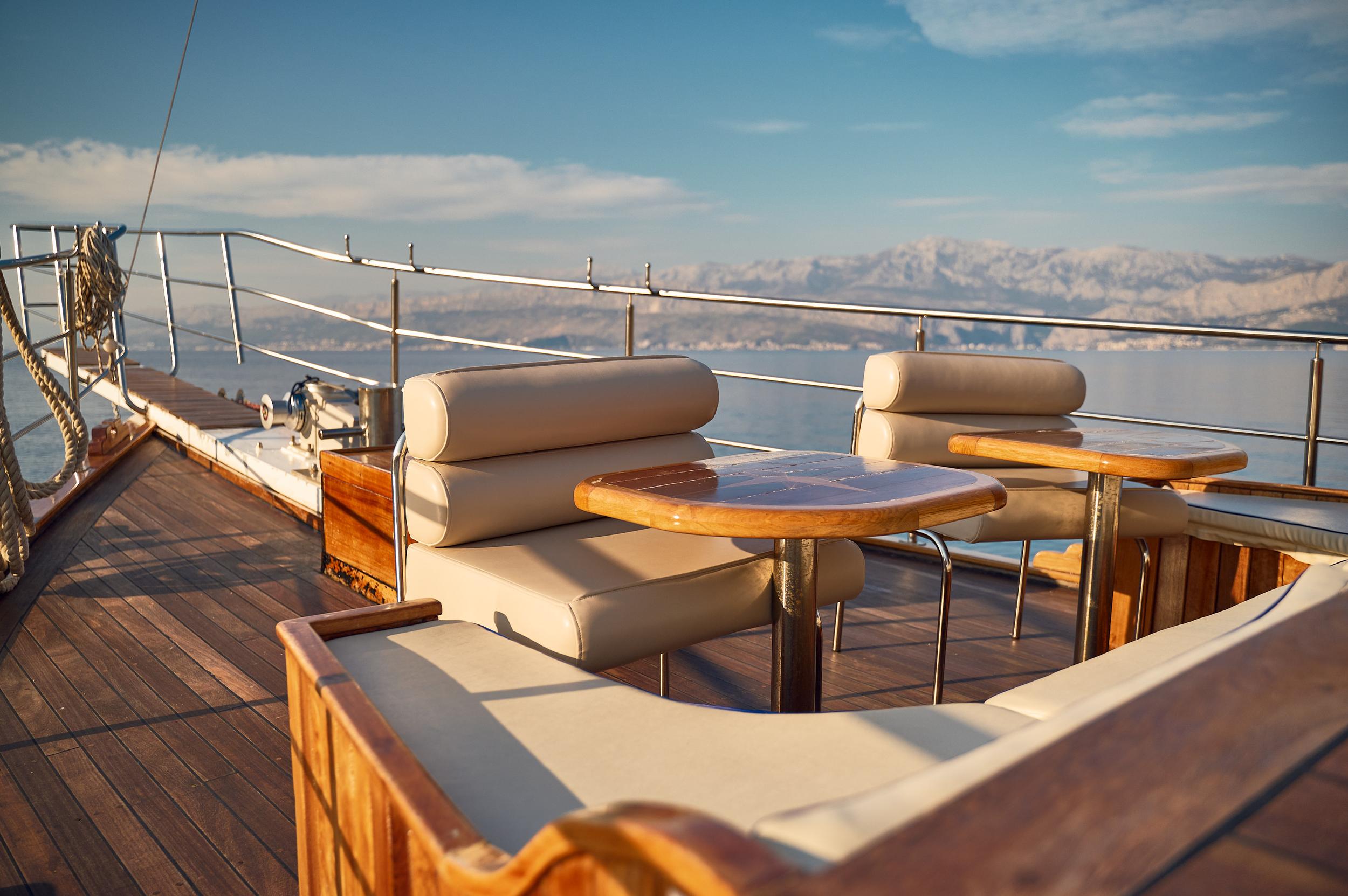 Trebenna gulet amenities exterior deck in Croatia