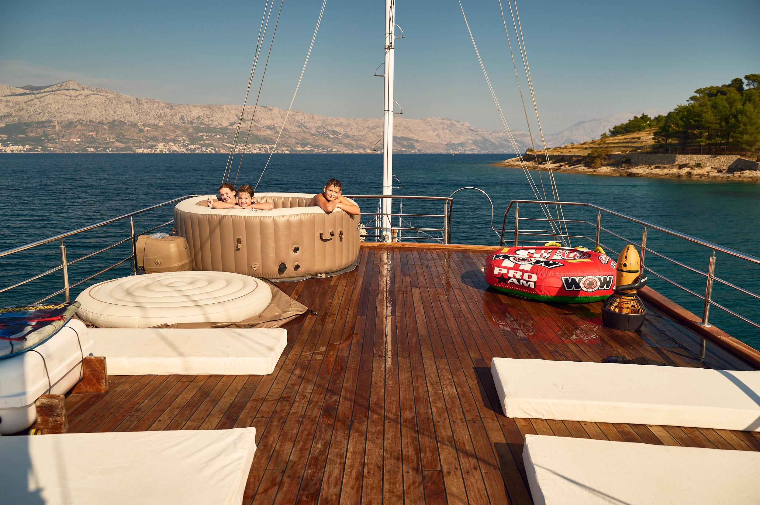 Trebenna gulet amenities exterior deck in Croatia