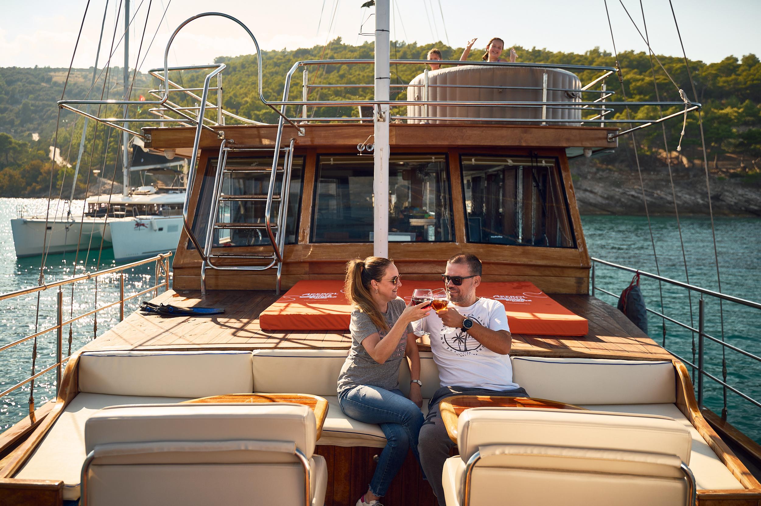 Trebenna gulet amenities lifestyle dining in Croatia