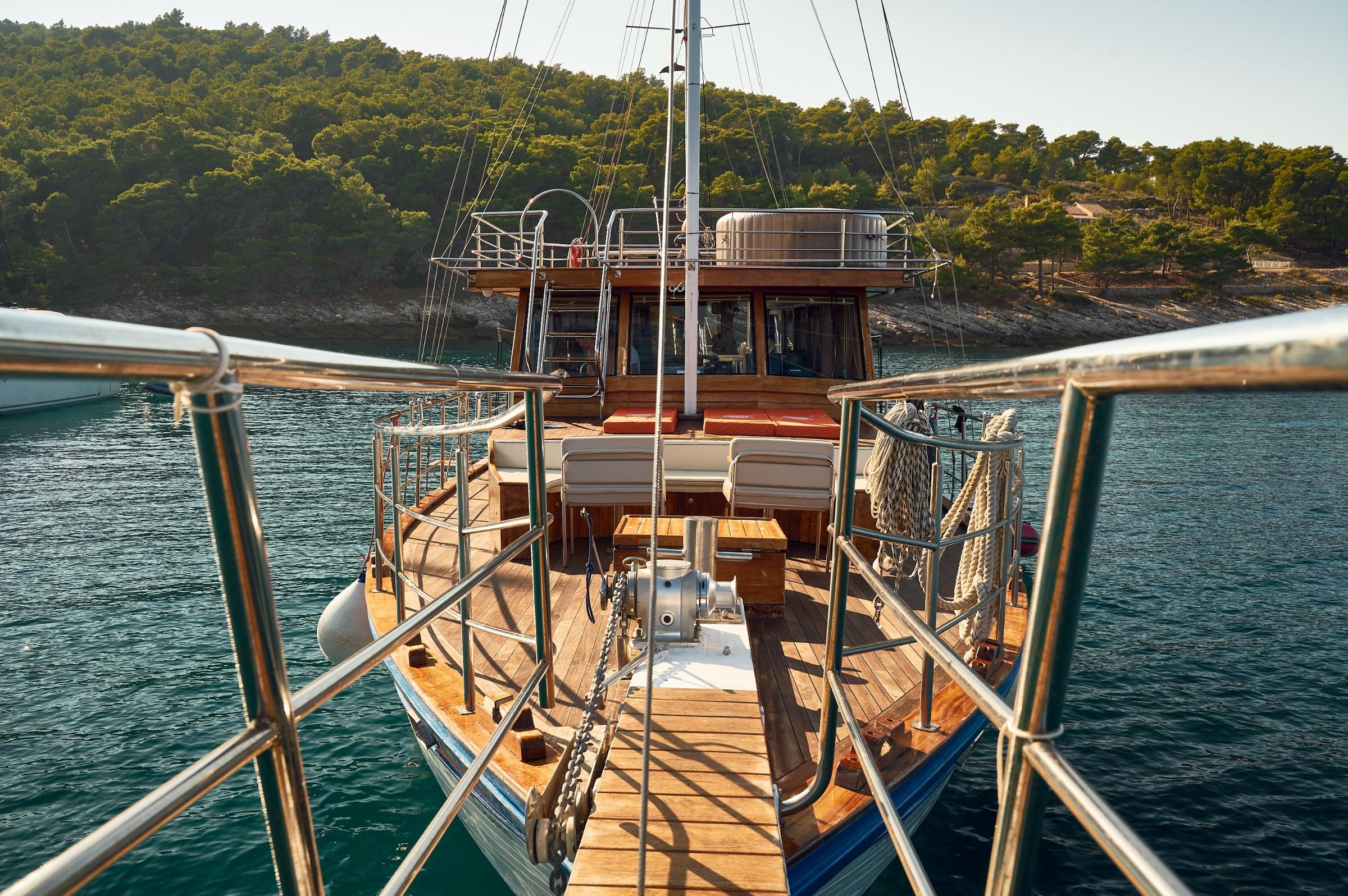 Trebenna gulet amenities exterior deck in Croatia