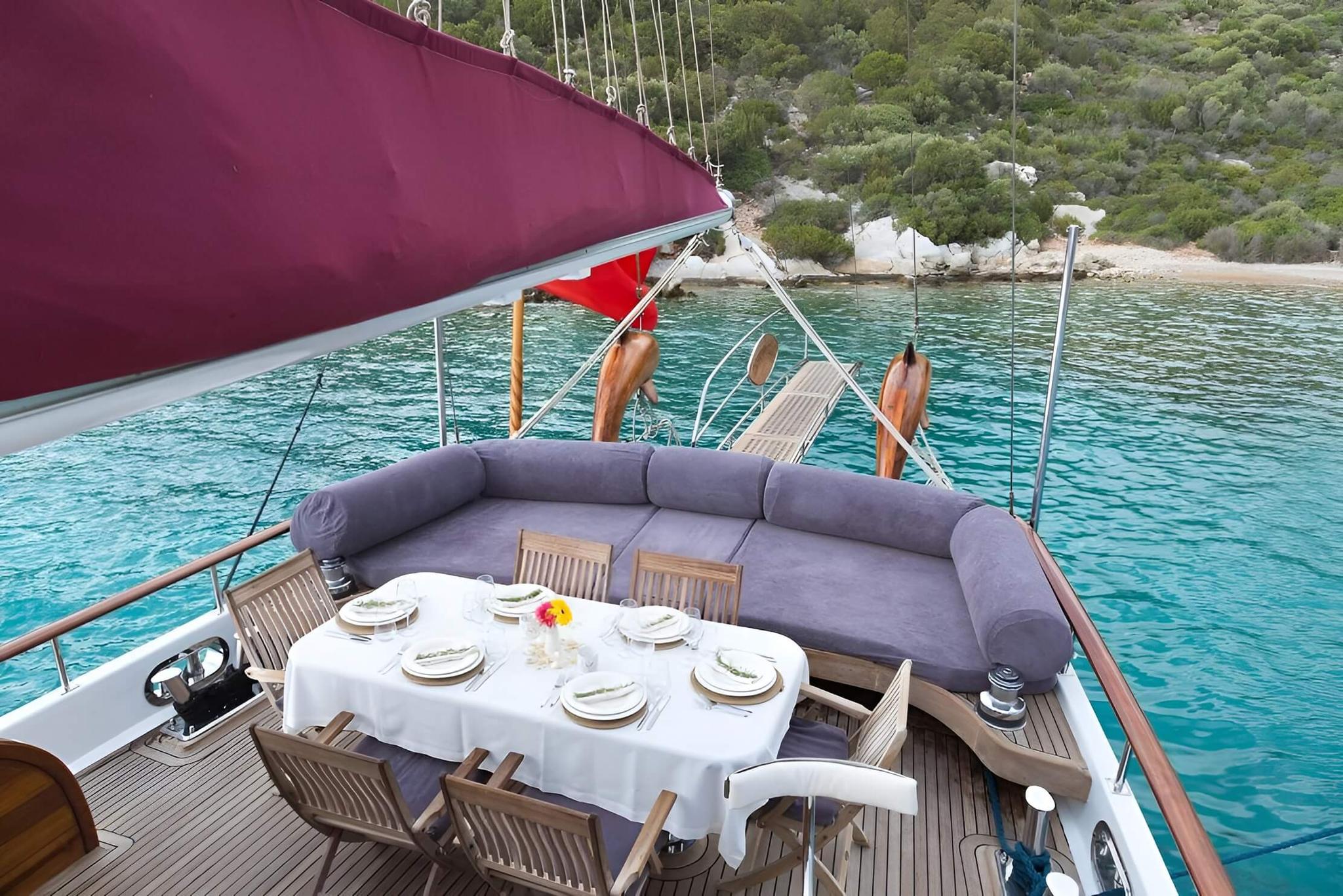 Primadonna gulet amenities exterior deck in Türkiye