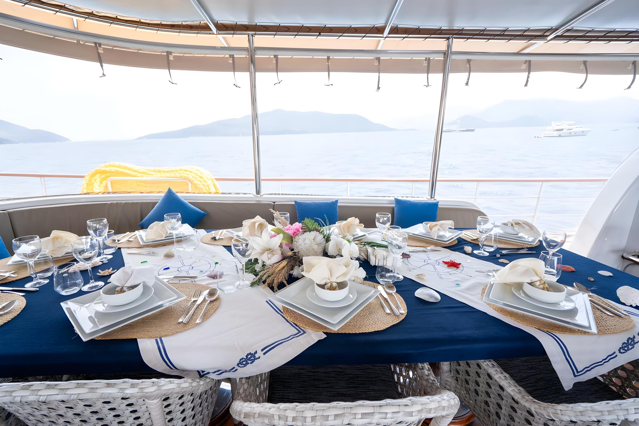 Nevra Queen gulet amenities exterior deck in Türkiye