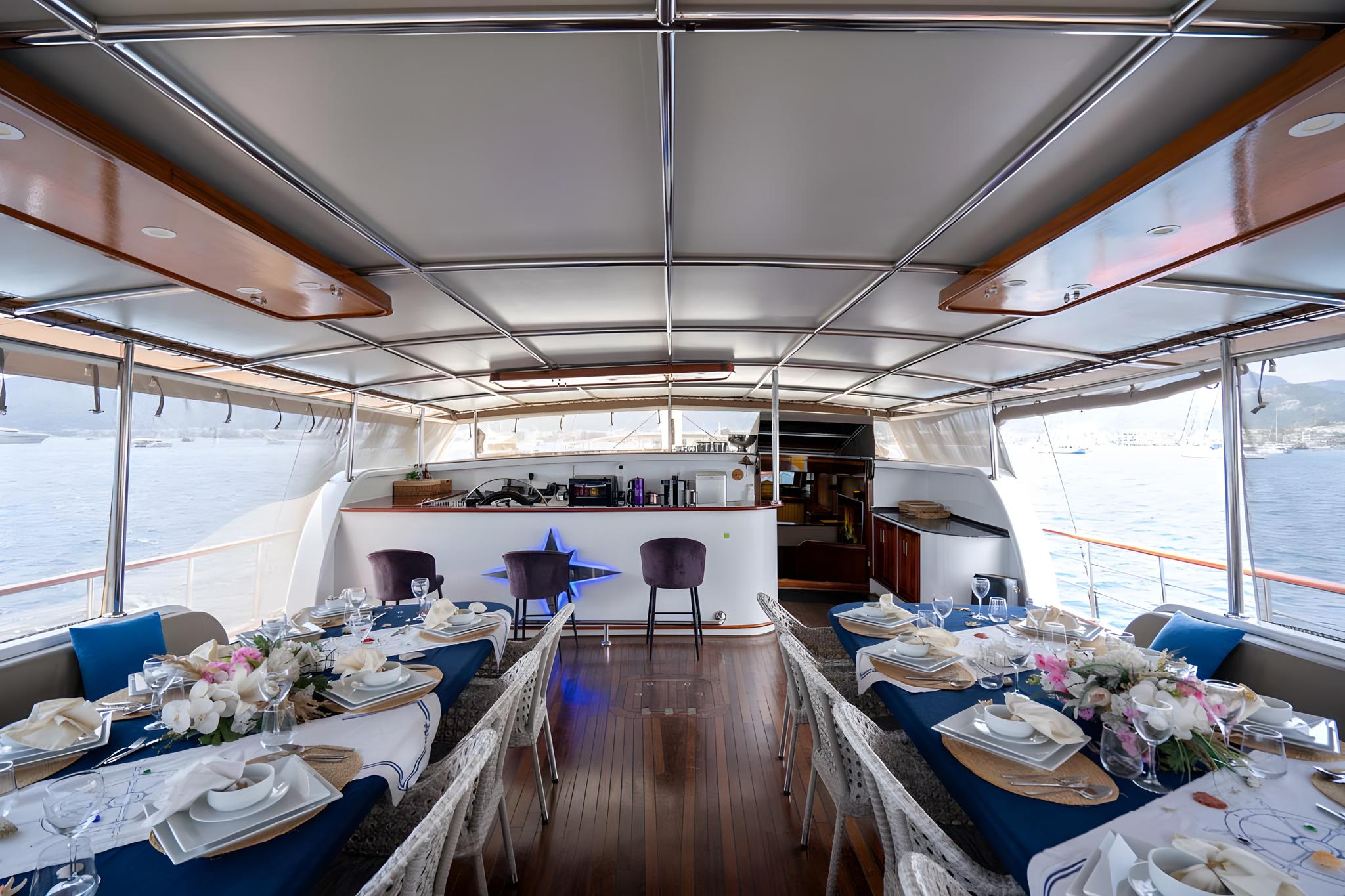 Nevra Queen gulet amenities exterior deck in Türkiye