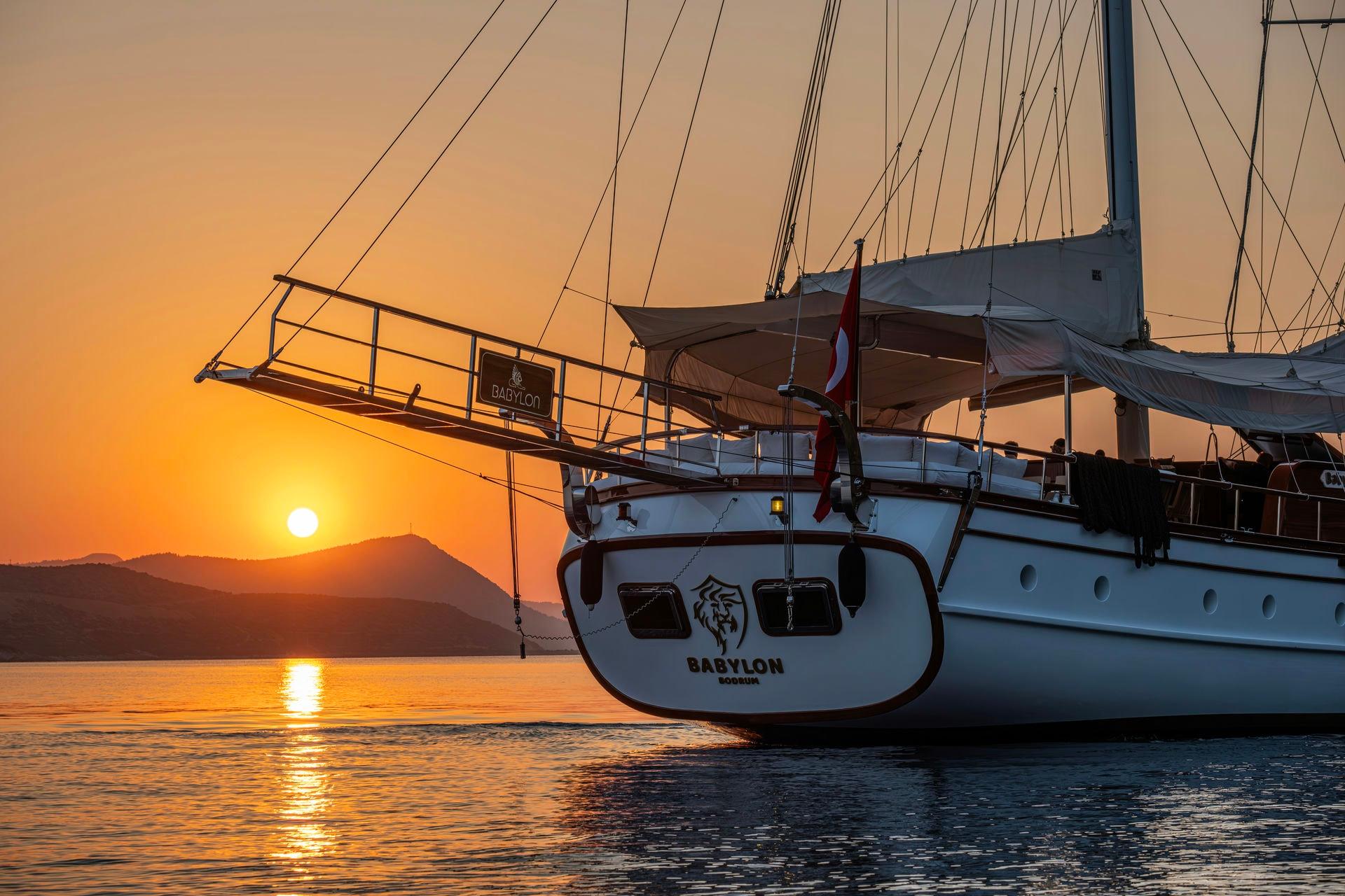 Babylon gulet amenities aerial view in Türkiye