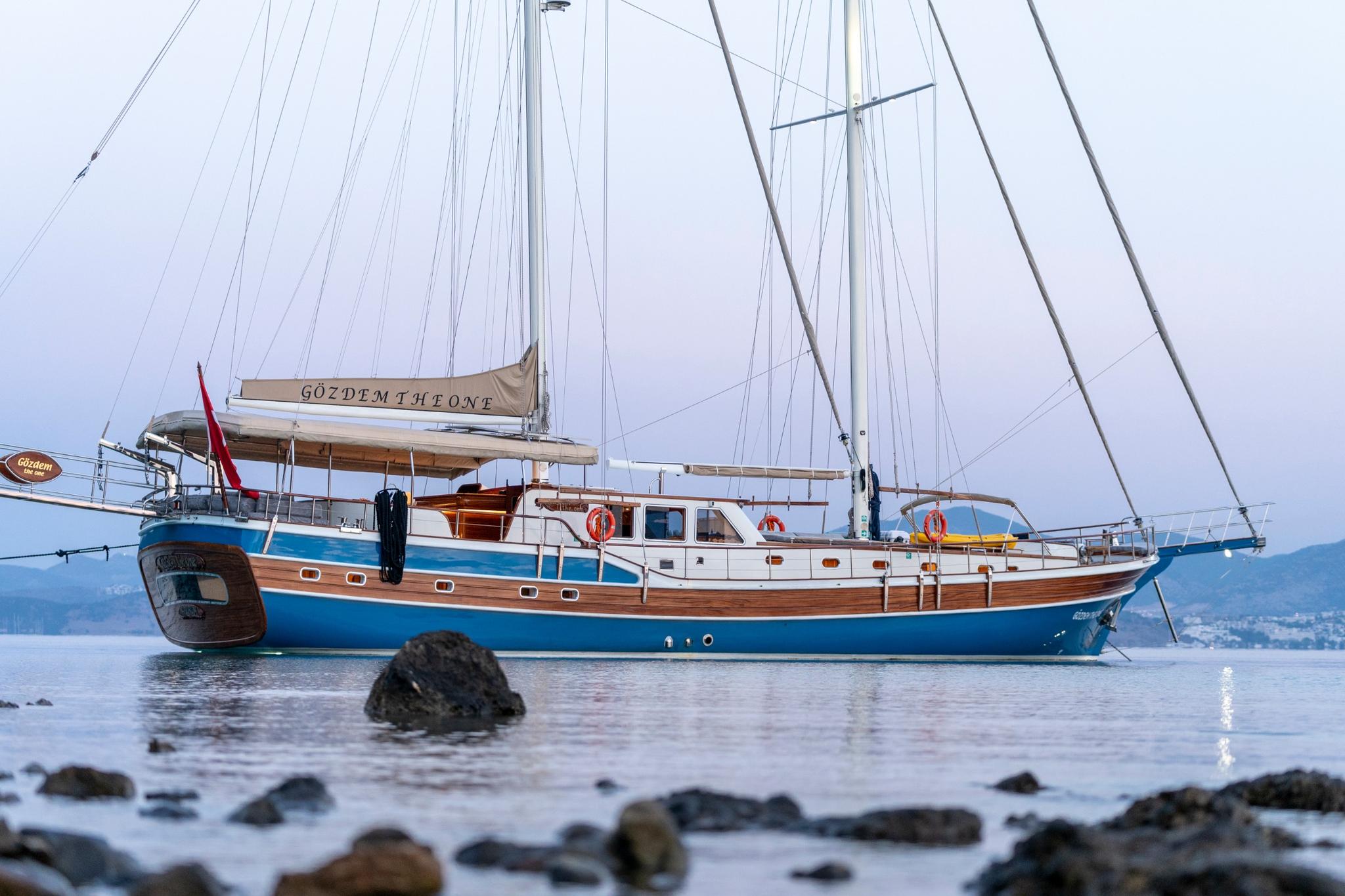 Gözdem The One gulet amenities aerial view in Türkiye
