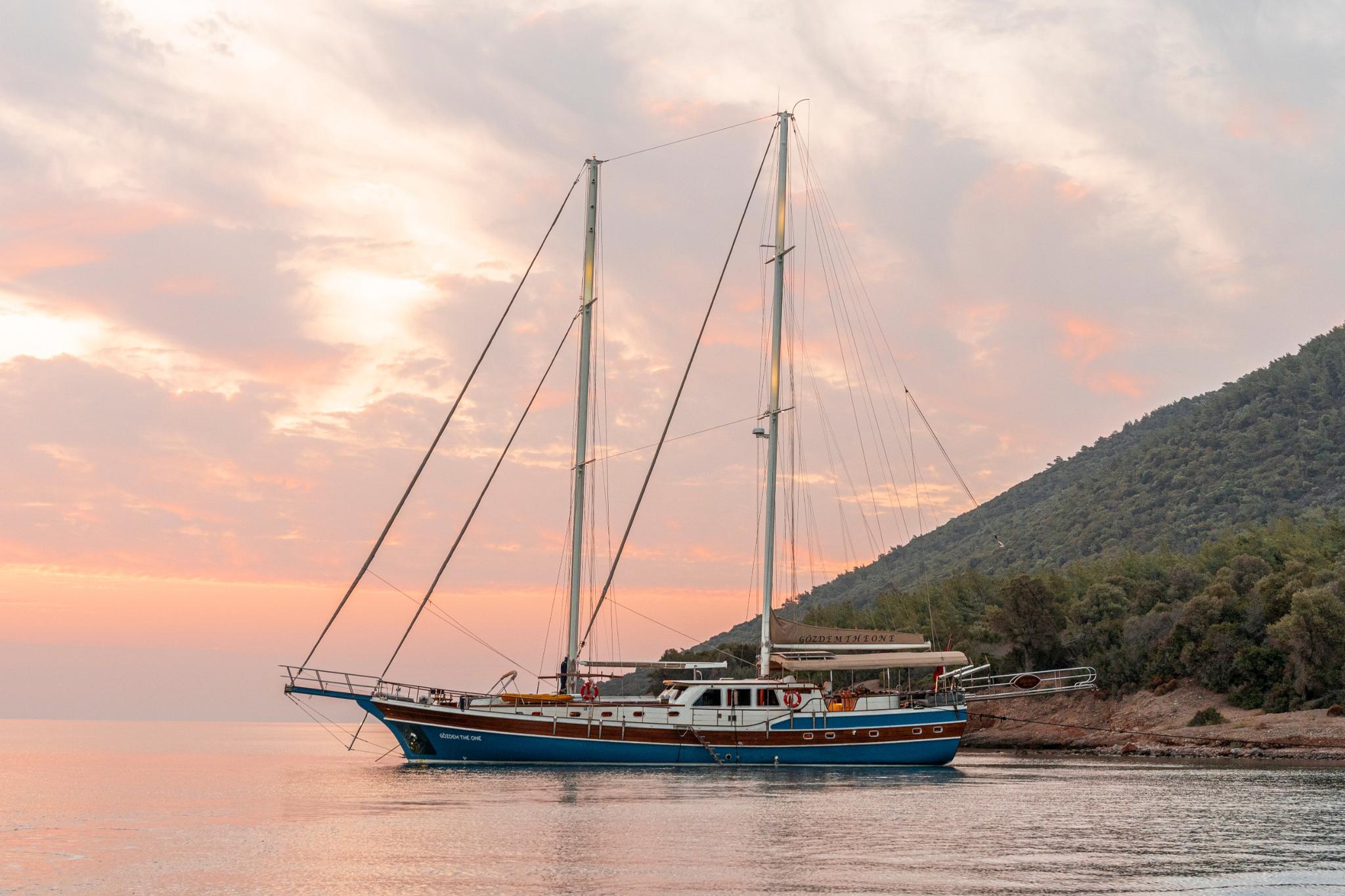 Gözdem The One gulet amenities aerial view in Türkiye