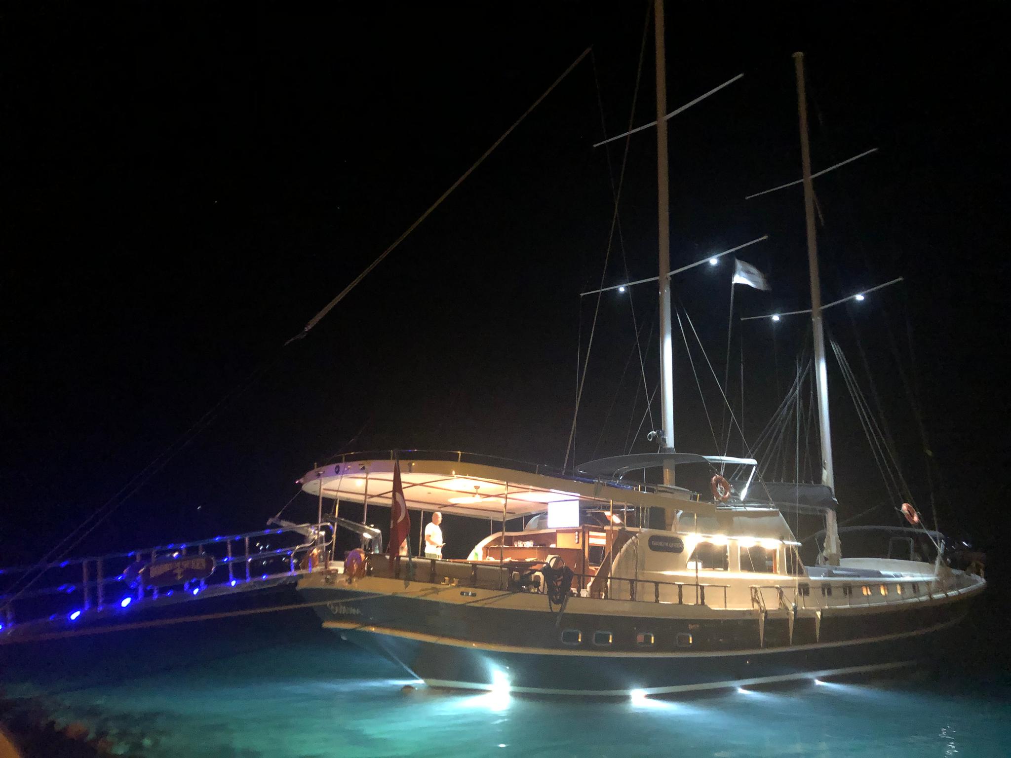 Bodrum Queen gulet amenities exterior deck in Türkiye