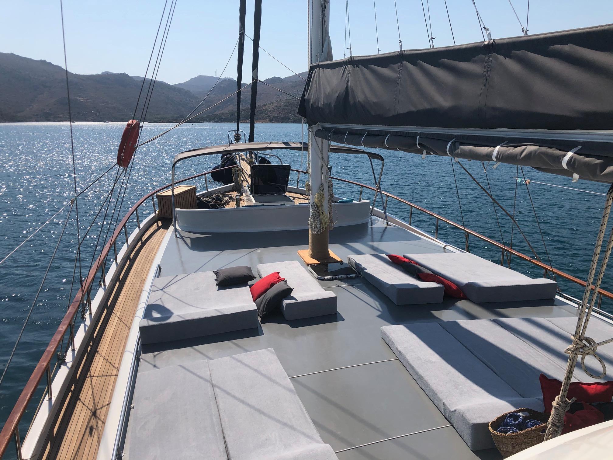 Bodrum Queen gulet amenities exterior deck in Türkiye