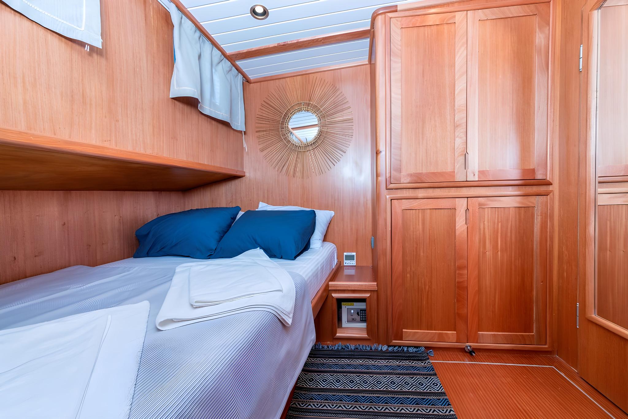 Bodrum Queen gulet accommodation interior cabin in Türkiye