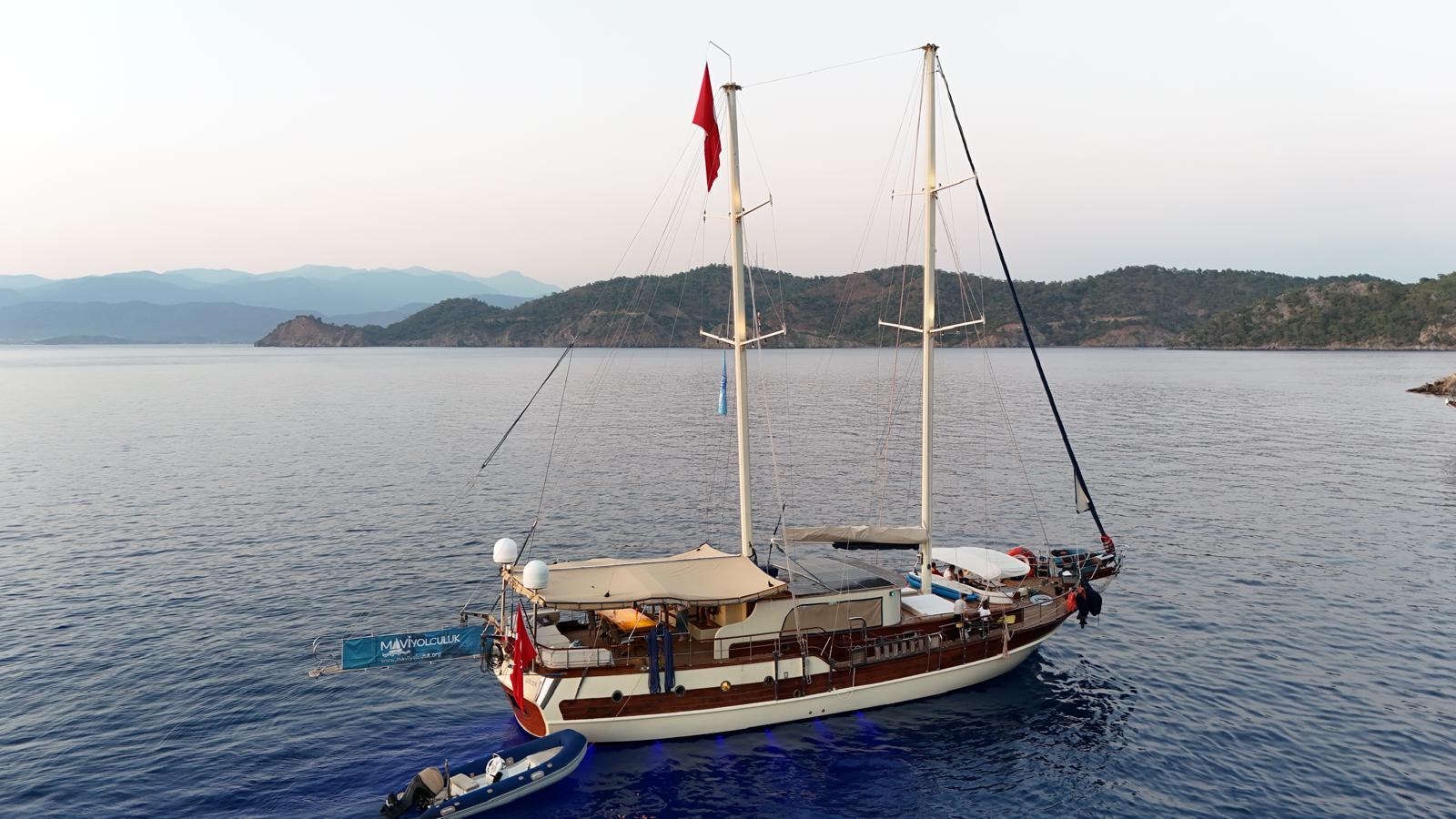 Cemre Mila gulet amenities aerial view in Türkiye