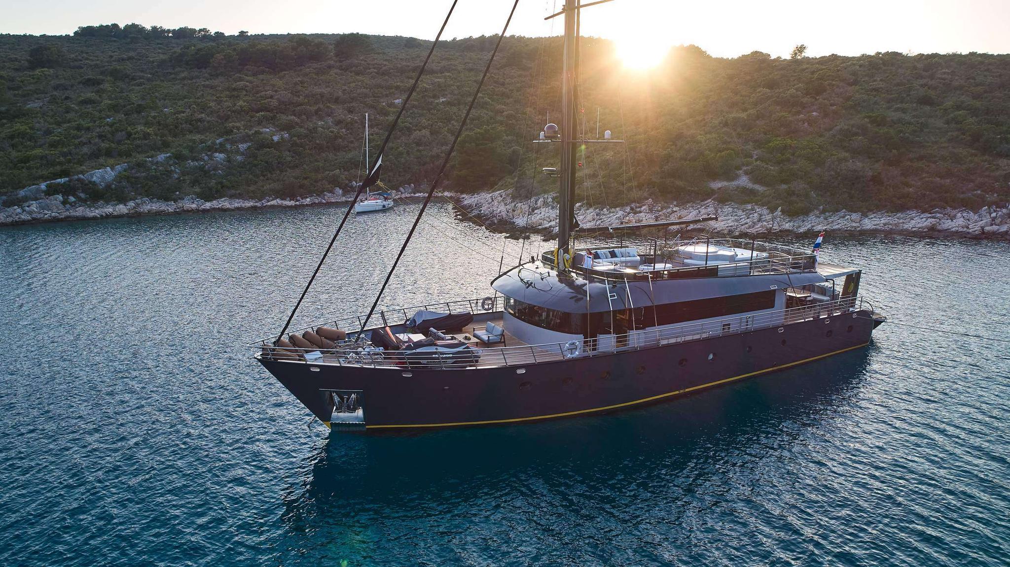 Rara Avis gulet aerial view in Türkiye