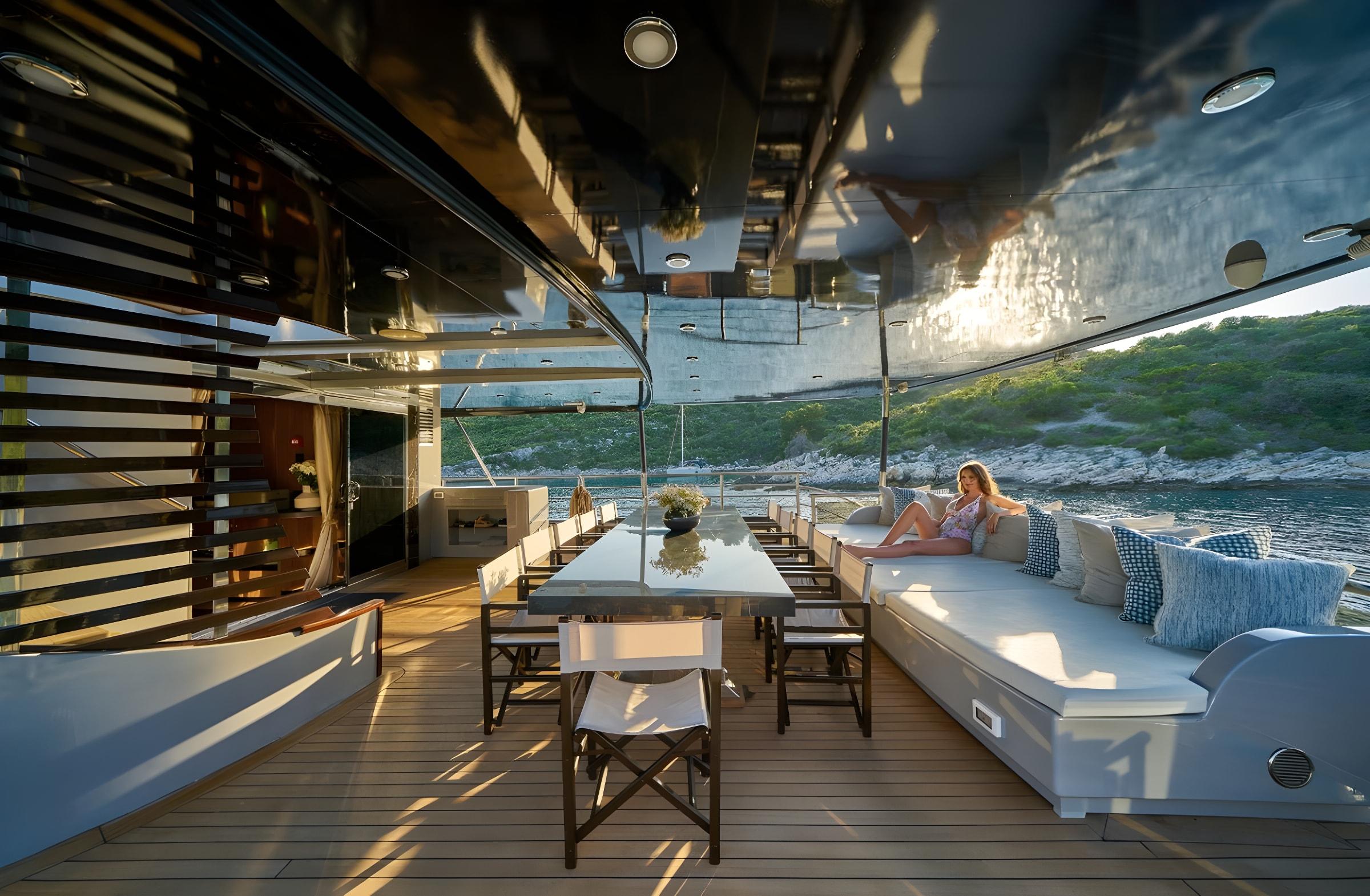 Rara Avis gulet amenities exterior deck in Croatia