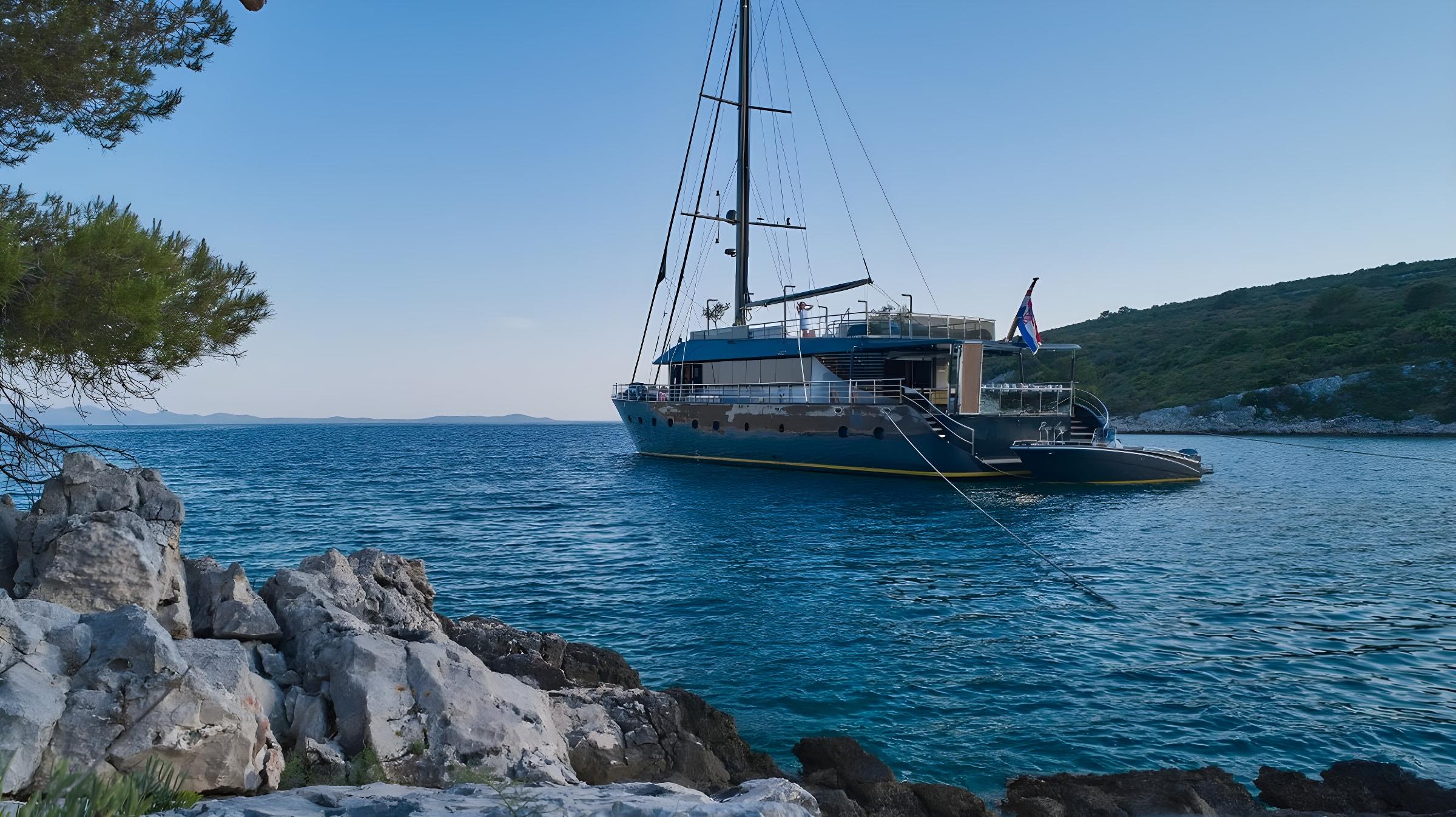 Rara Avis gulet amenities exterior deck in Croatia