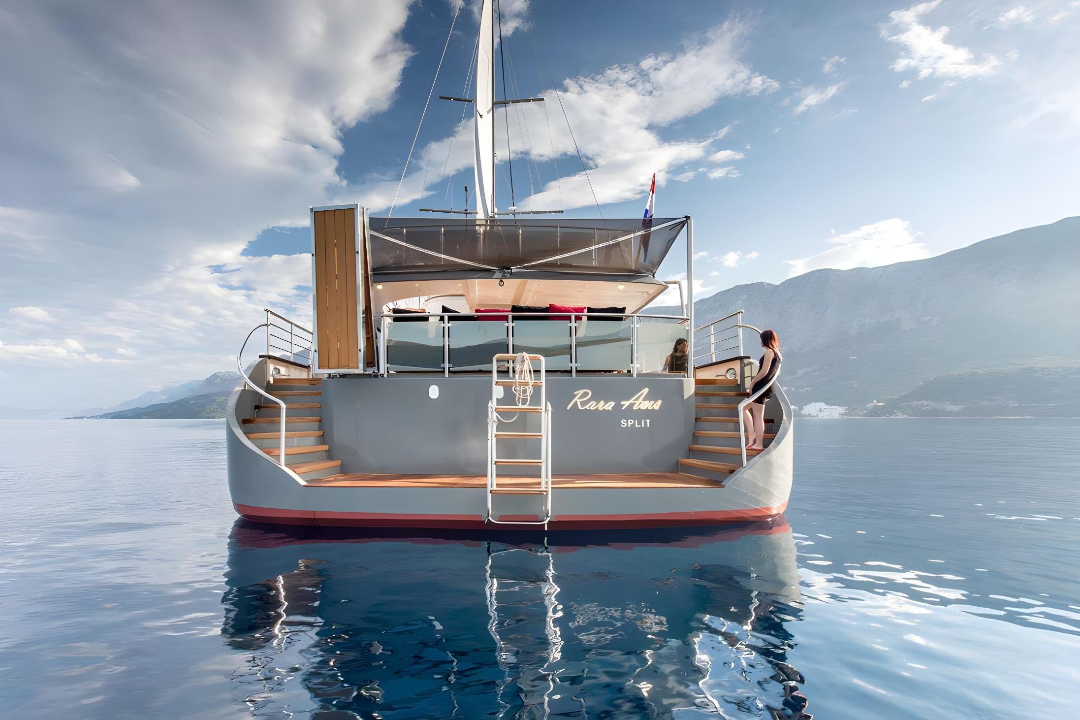 Rara Avis gulet amenities exterior deck in Croatia