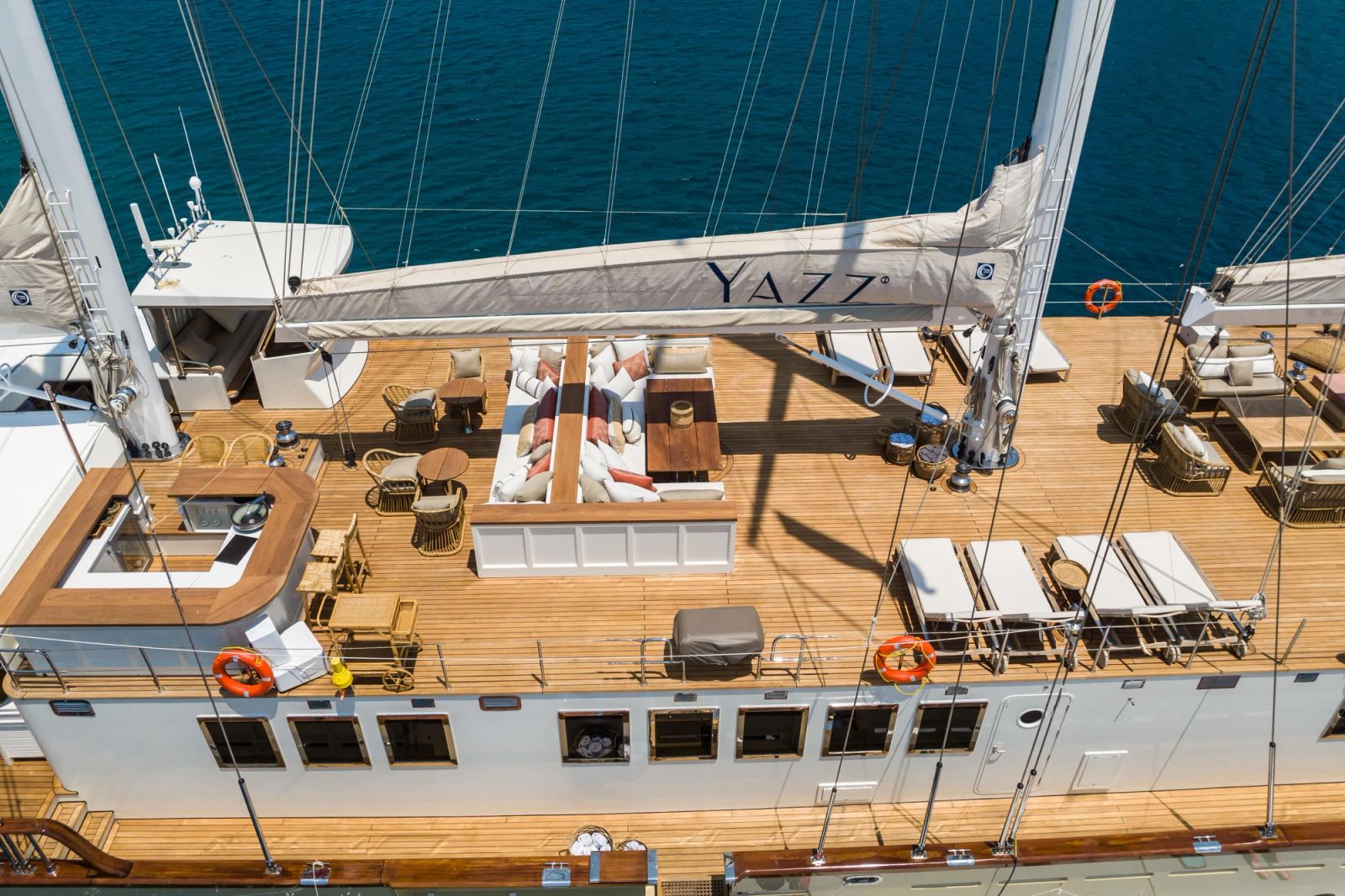 Yazz gulet amenities exterior deck in Türkiye