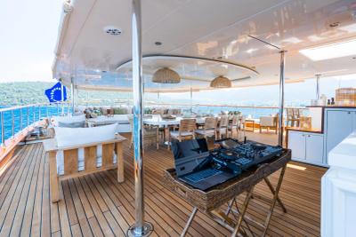 Yazz gulet amenities exterior deck in Türkiye