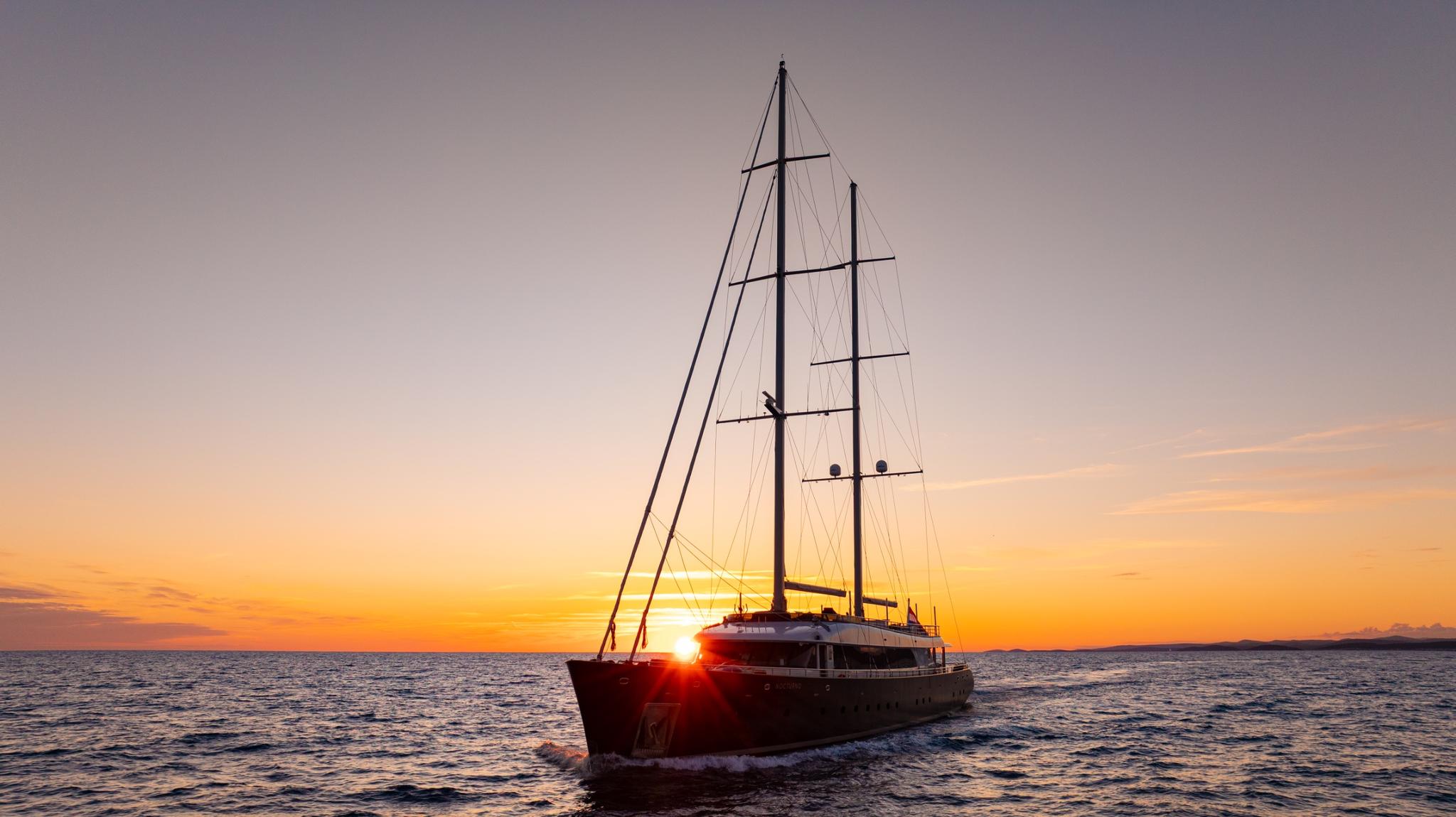 Dalmatino gulet amenities aerial view in Croatia