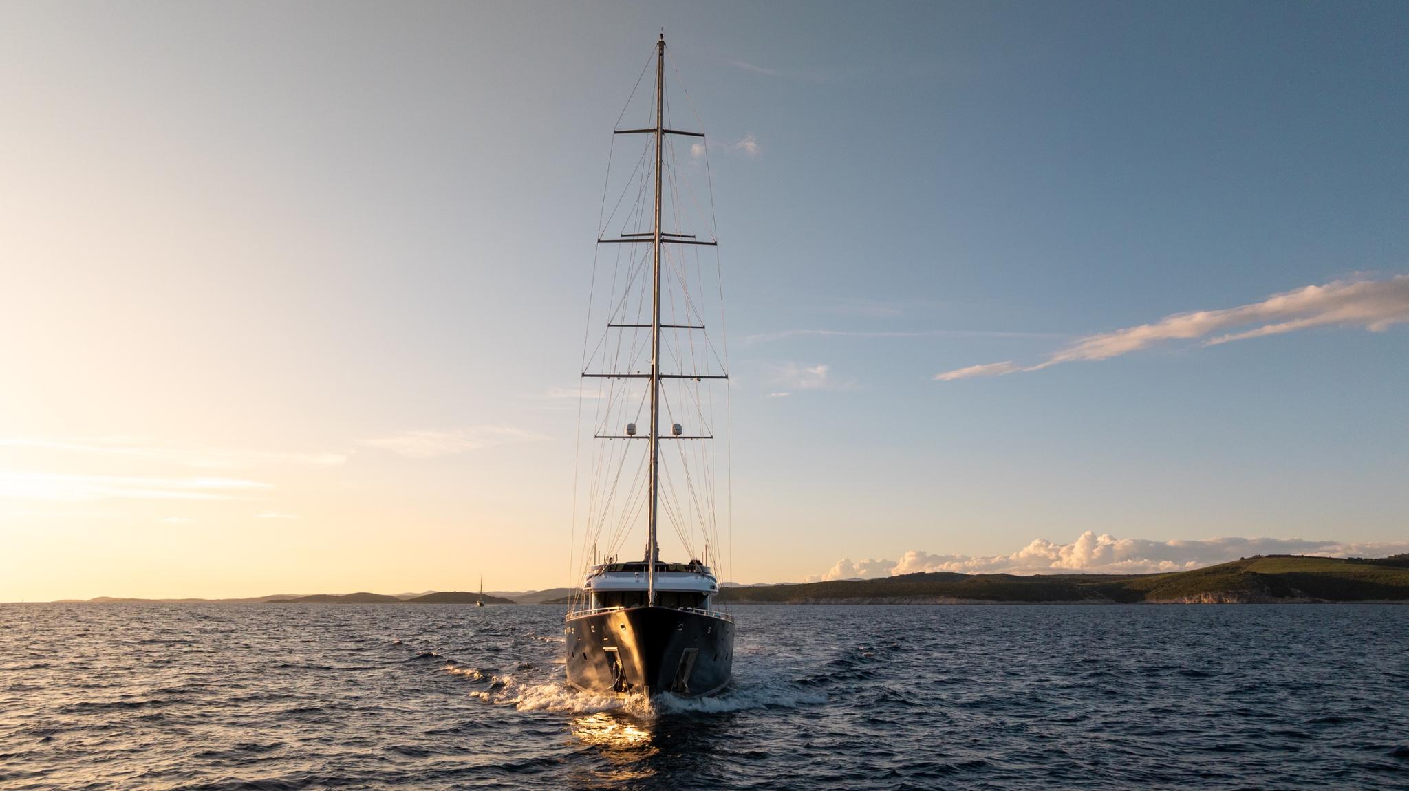 Dalmatino gulet amenities aerial view in Croatia