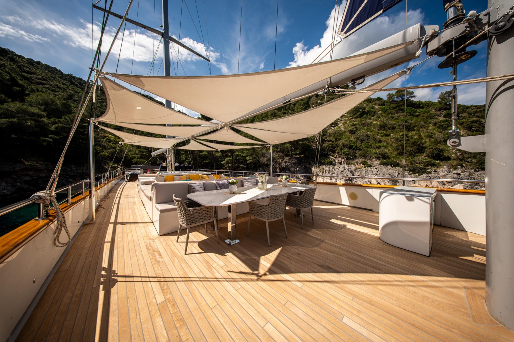 Dalmatino gulet exterior deck in Croatia