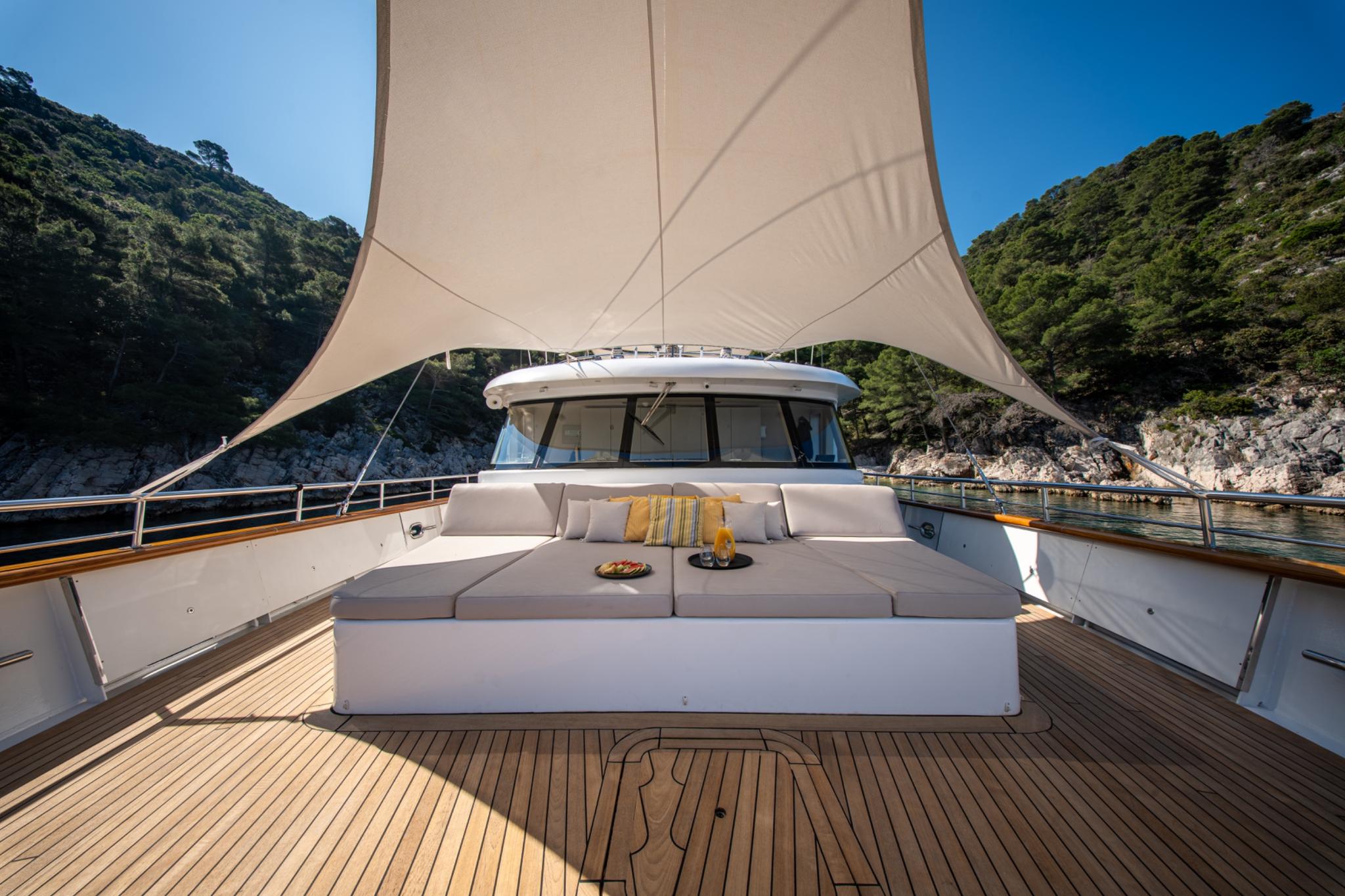 Dalmatino gulet exterior deck in Croatia
