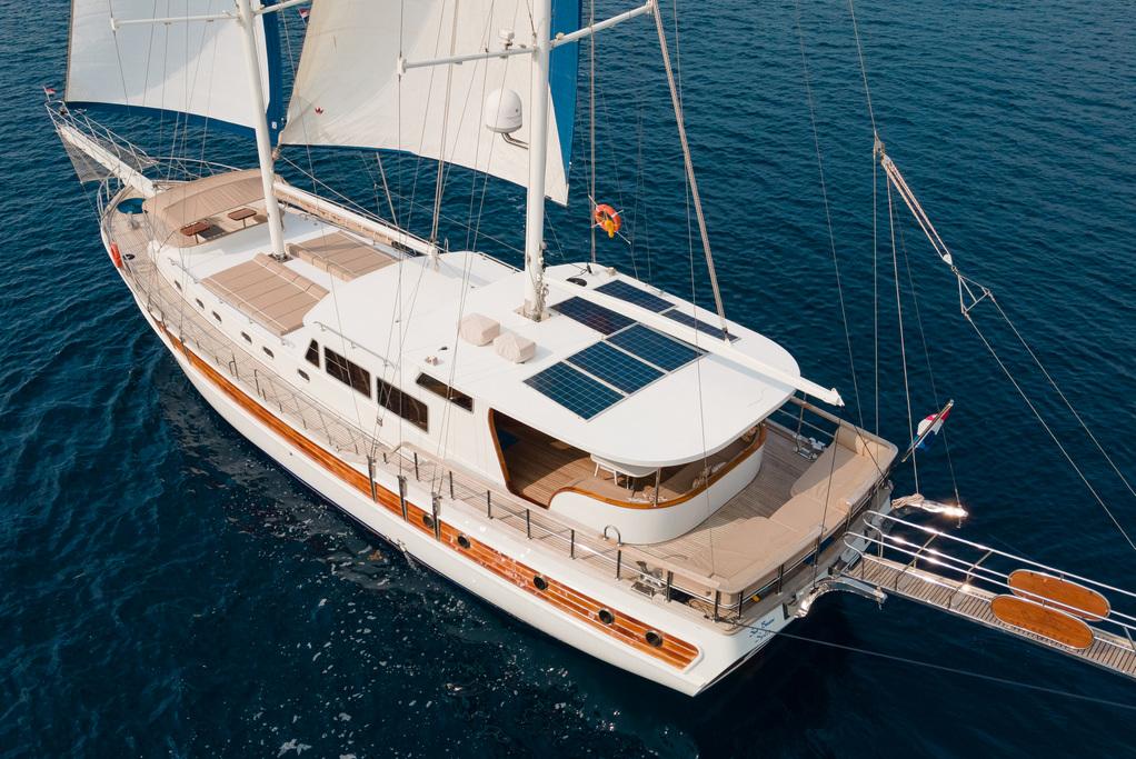 Sea Breeze gulet aerial view in Croatia