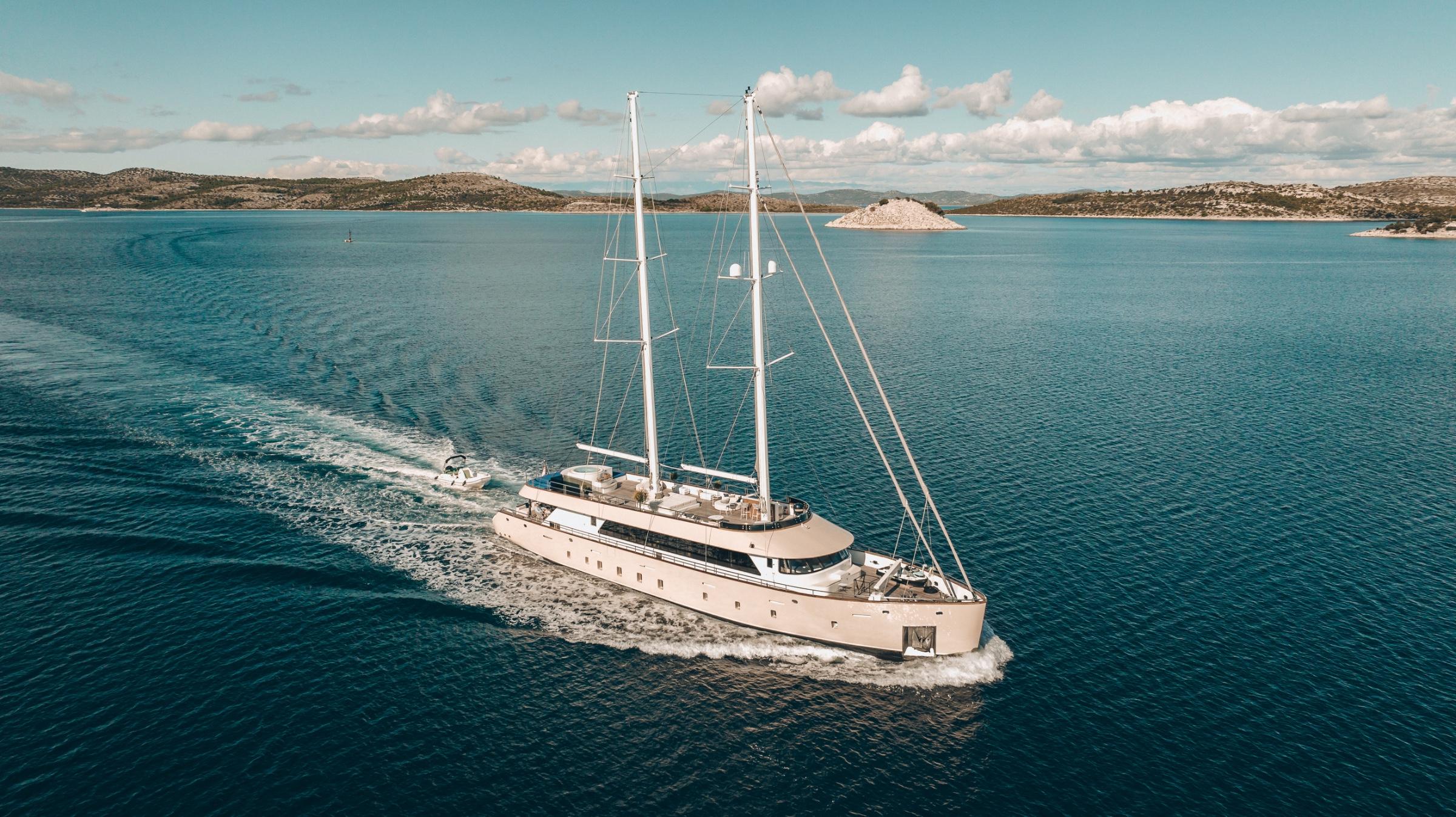 Maxita gulet aerial view in Croatia