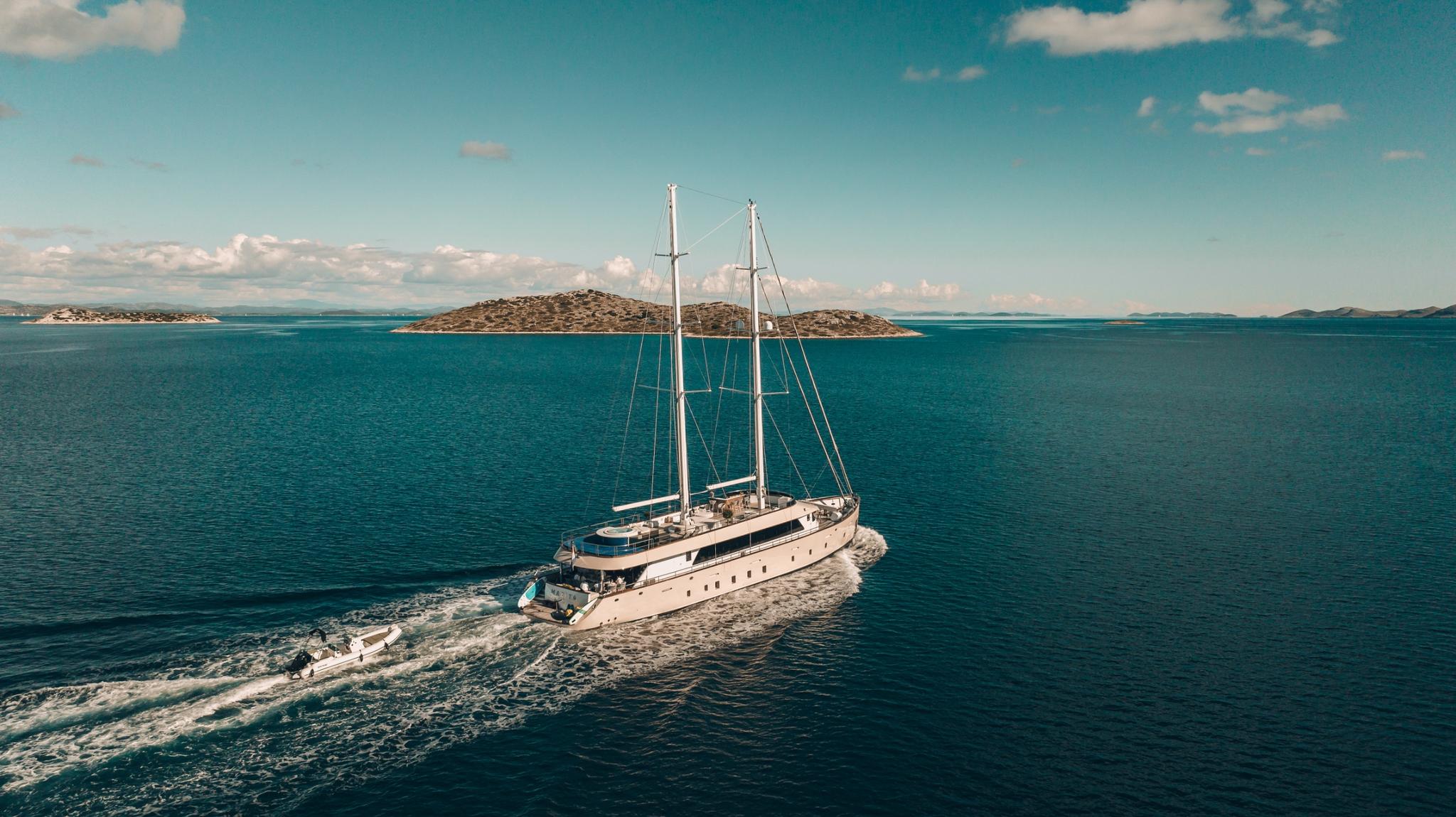 Maxita gulet aerial view in Croatia