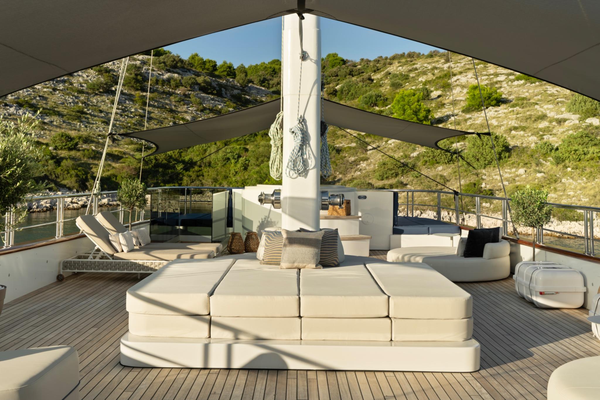 Maxita gulet amenities exterior deck in Croatia