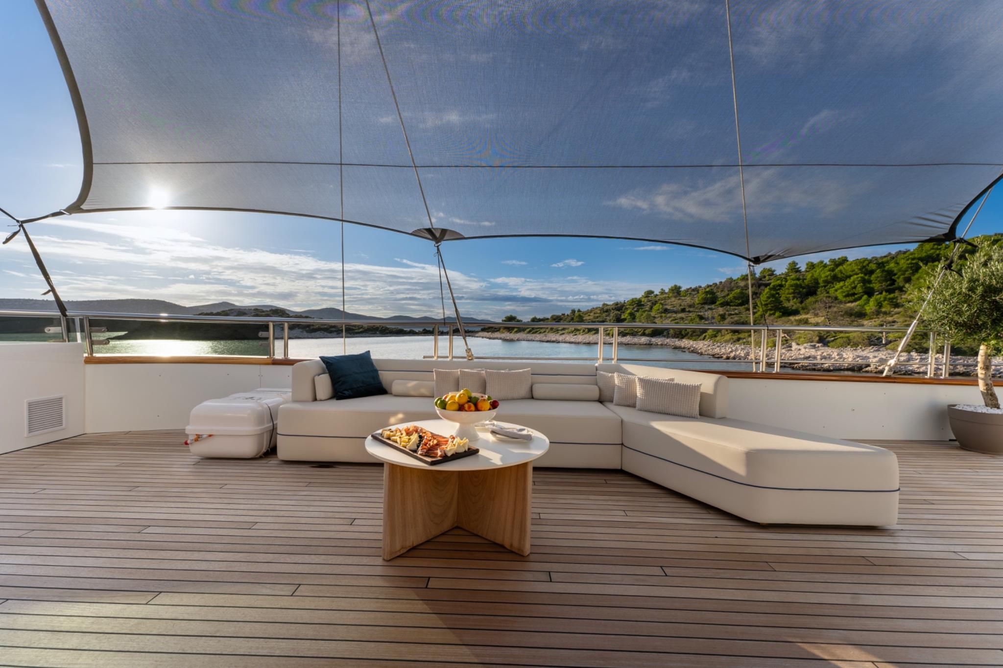 Maxita gulet amenities exterior deck in Croatia