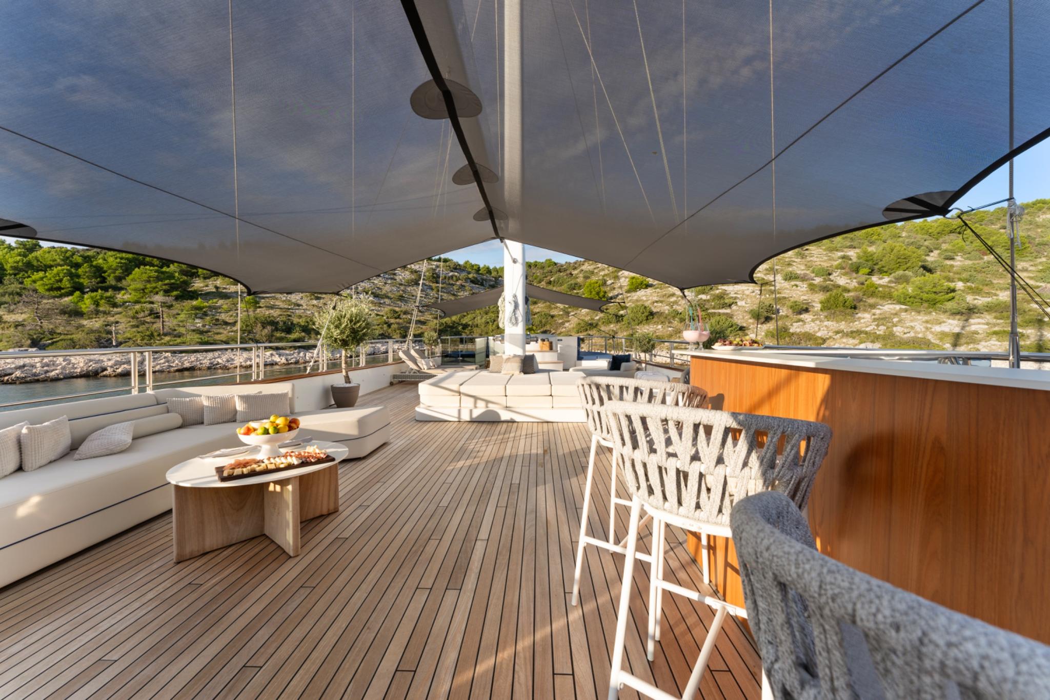 Maxita gulet amenities exterior deck in Croatia