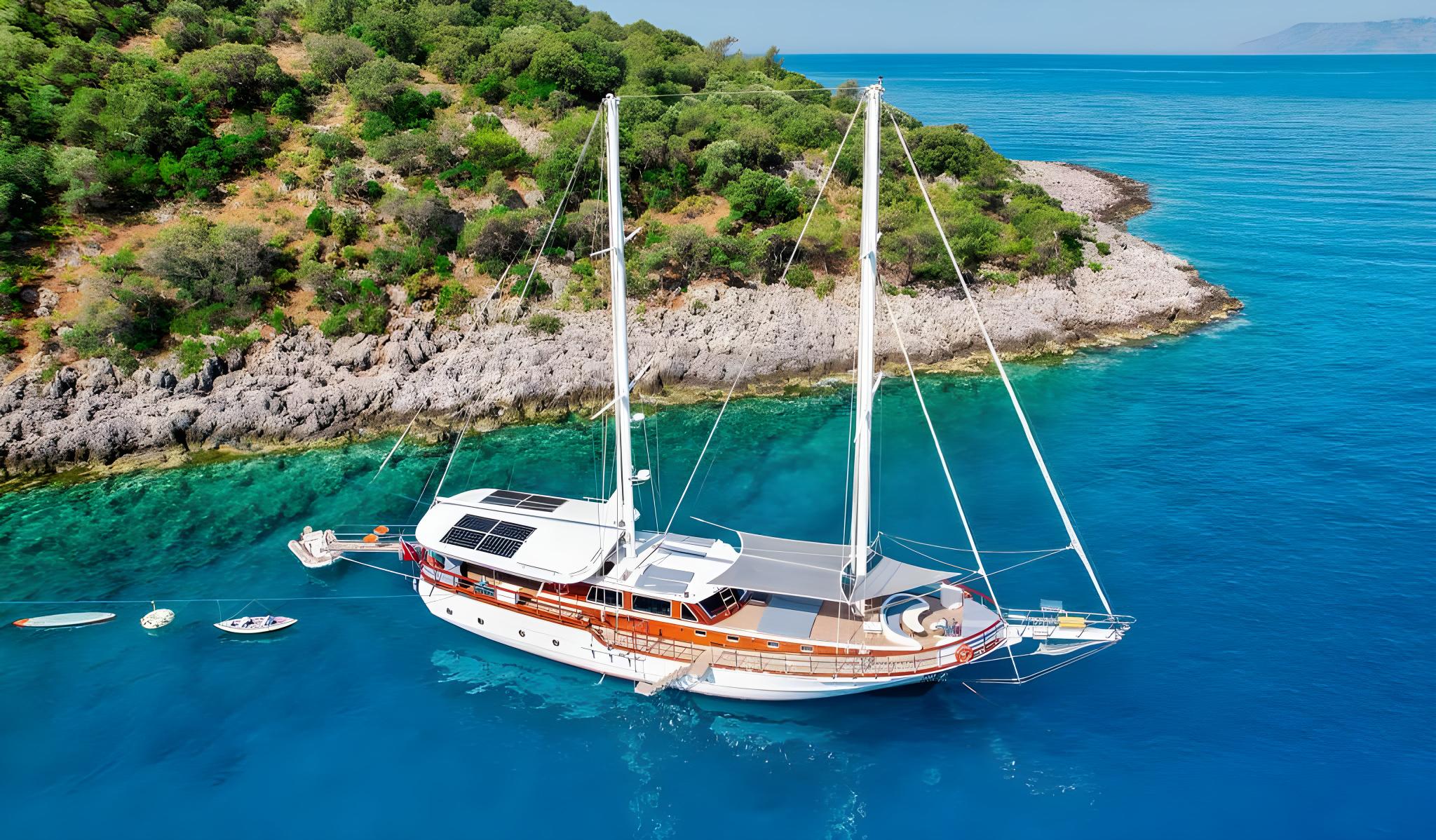 Mehmet Ayaz gulet aerial view in Türkiye