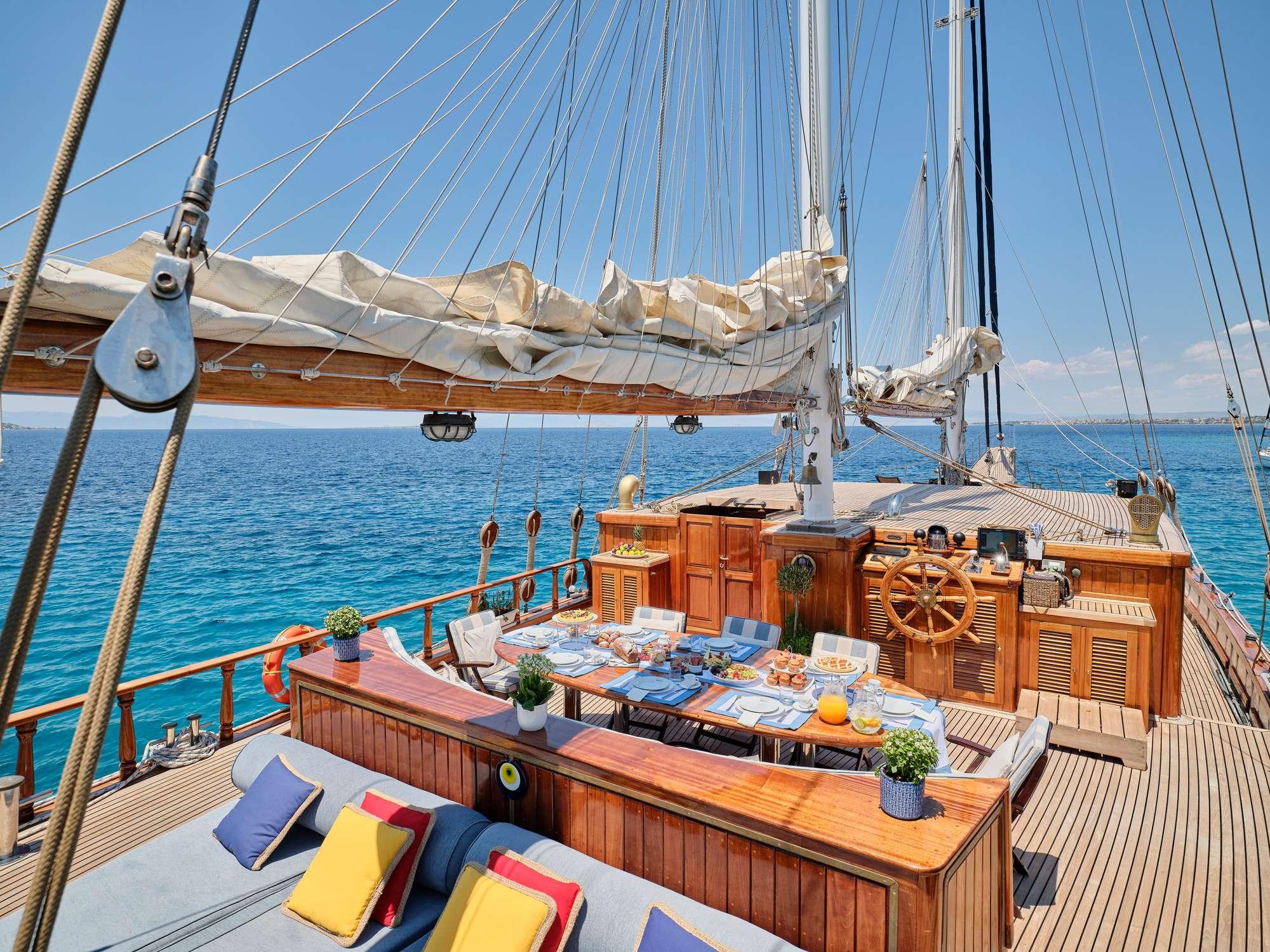 Myra gulet amenities lifestyle dining in Greece