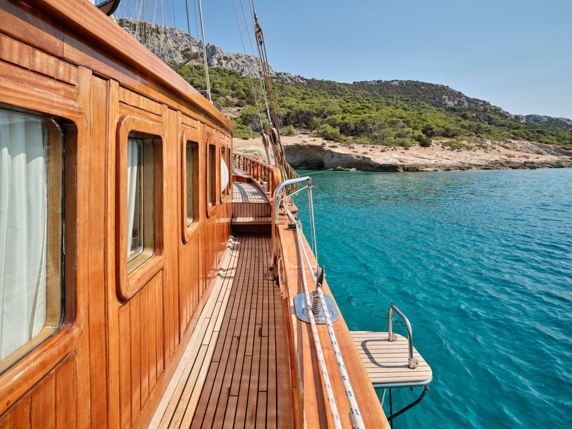 Myra gulet amenities exterior deck in Greece