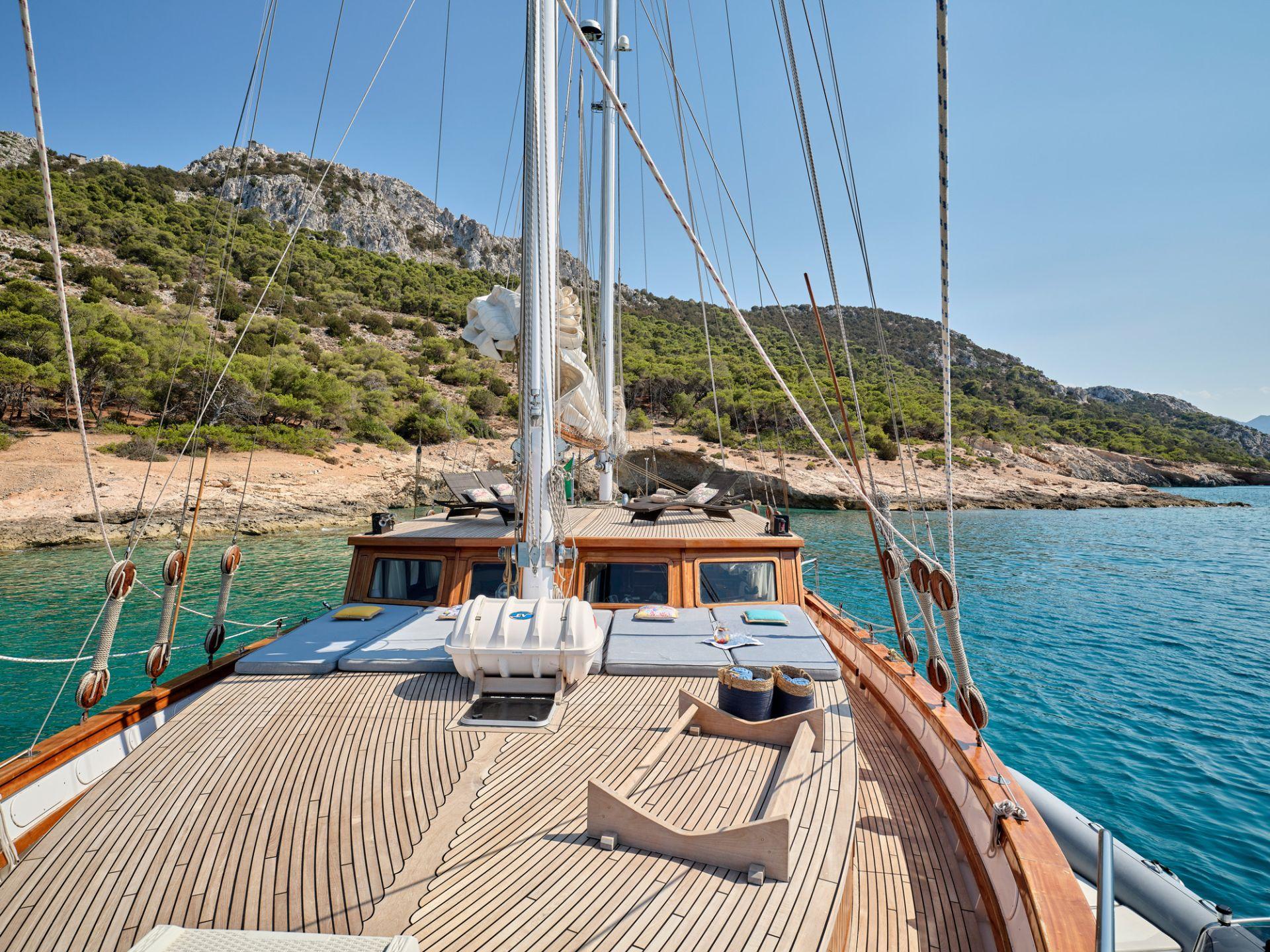 Myra gulet amenities exterior deck in Greece