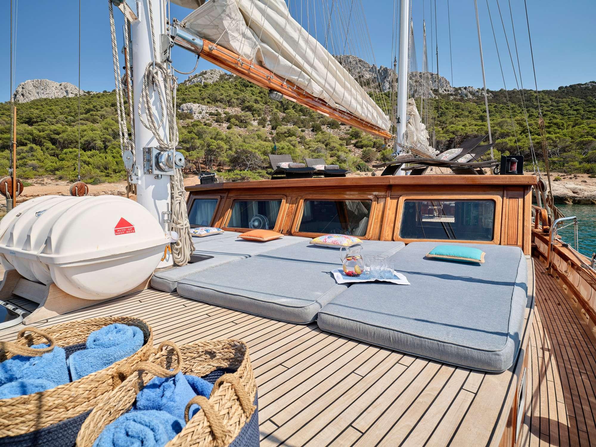Myra gulet amenities exterior deck in Greece