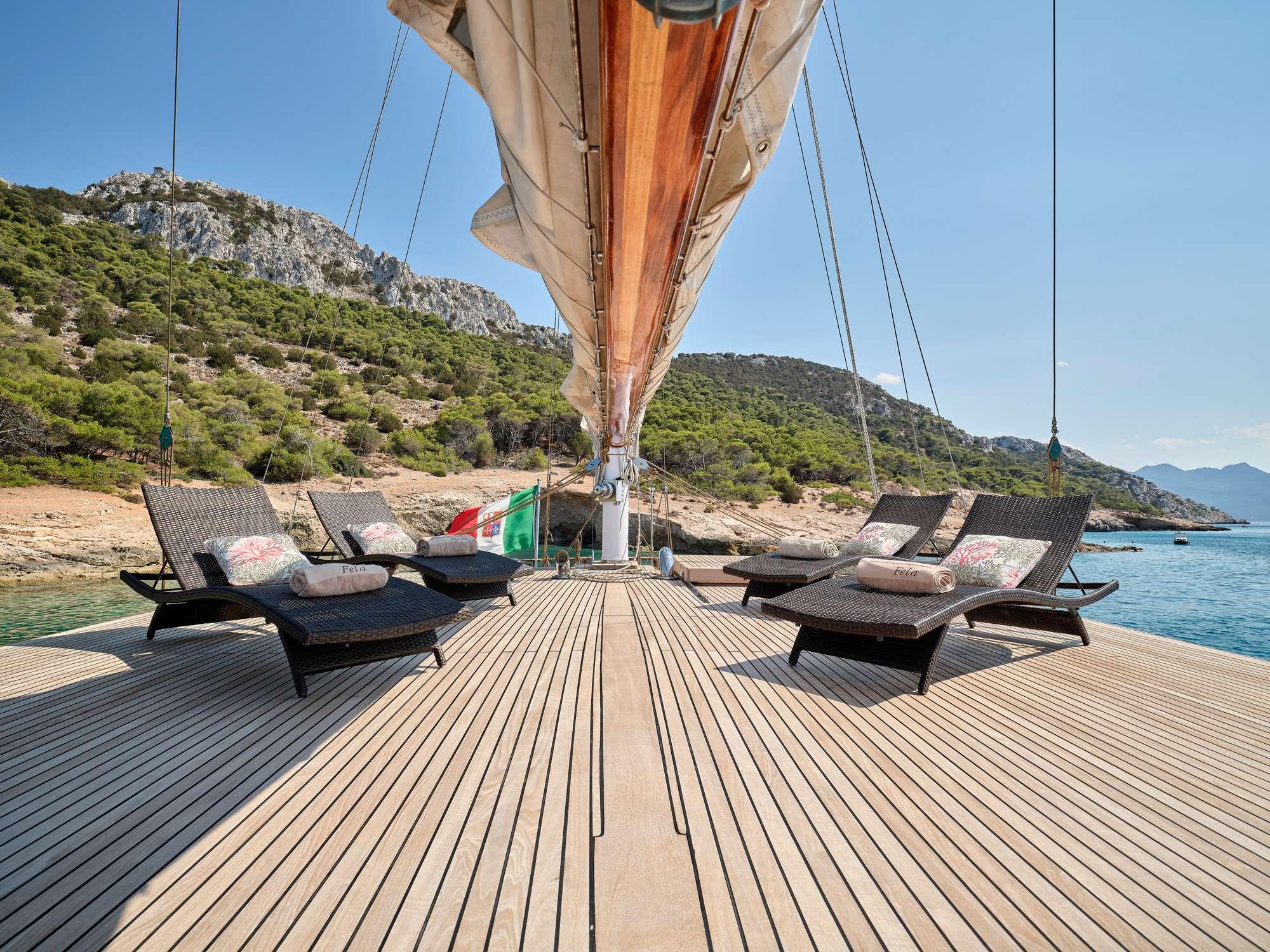 Myra gulet amenities exterior deck in Greece