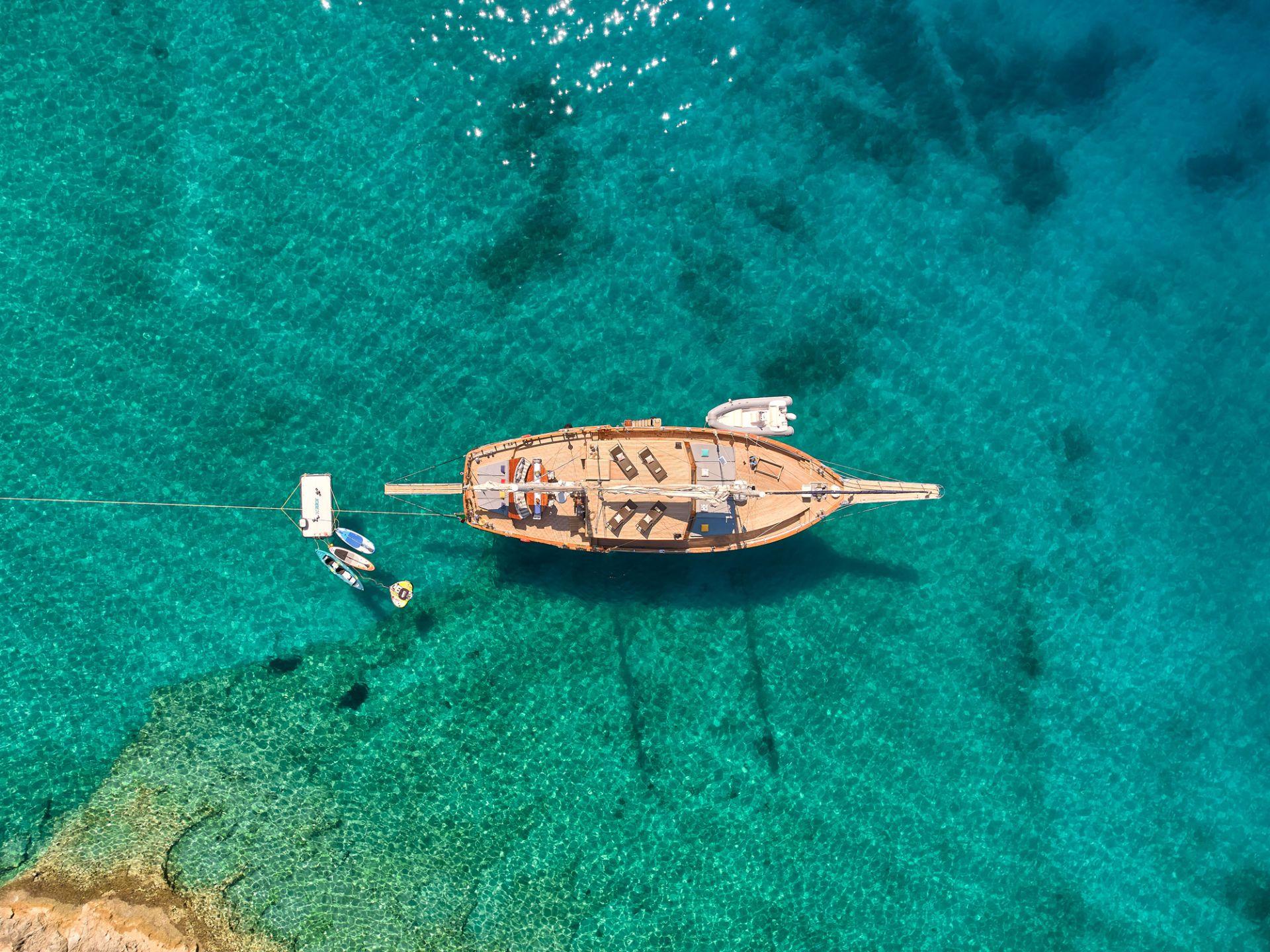 Myra gulet aerial view in Greece