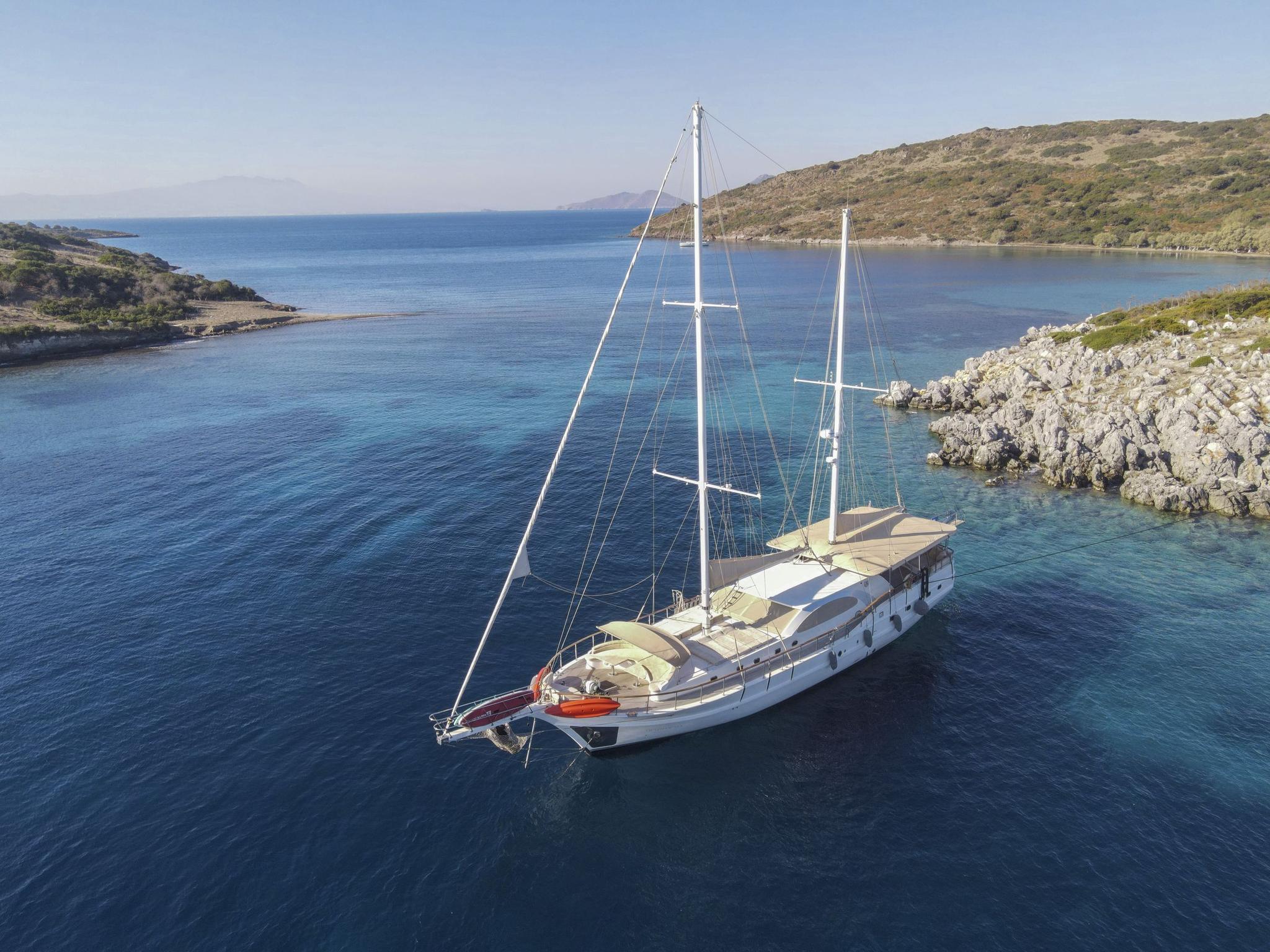 Queen Of Sea gulet aerial view in Türkiye