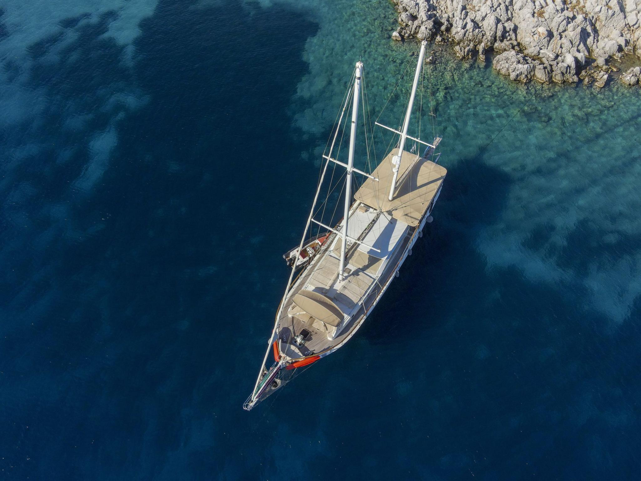 Queen Of Sea gulet aerial view in Türkiye