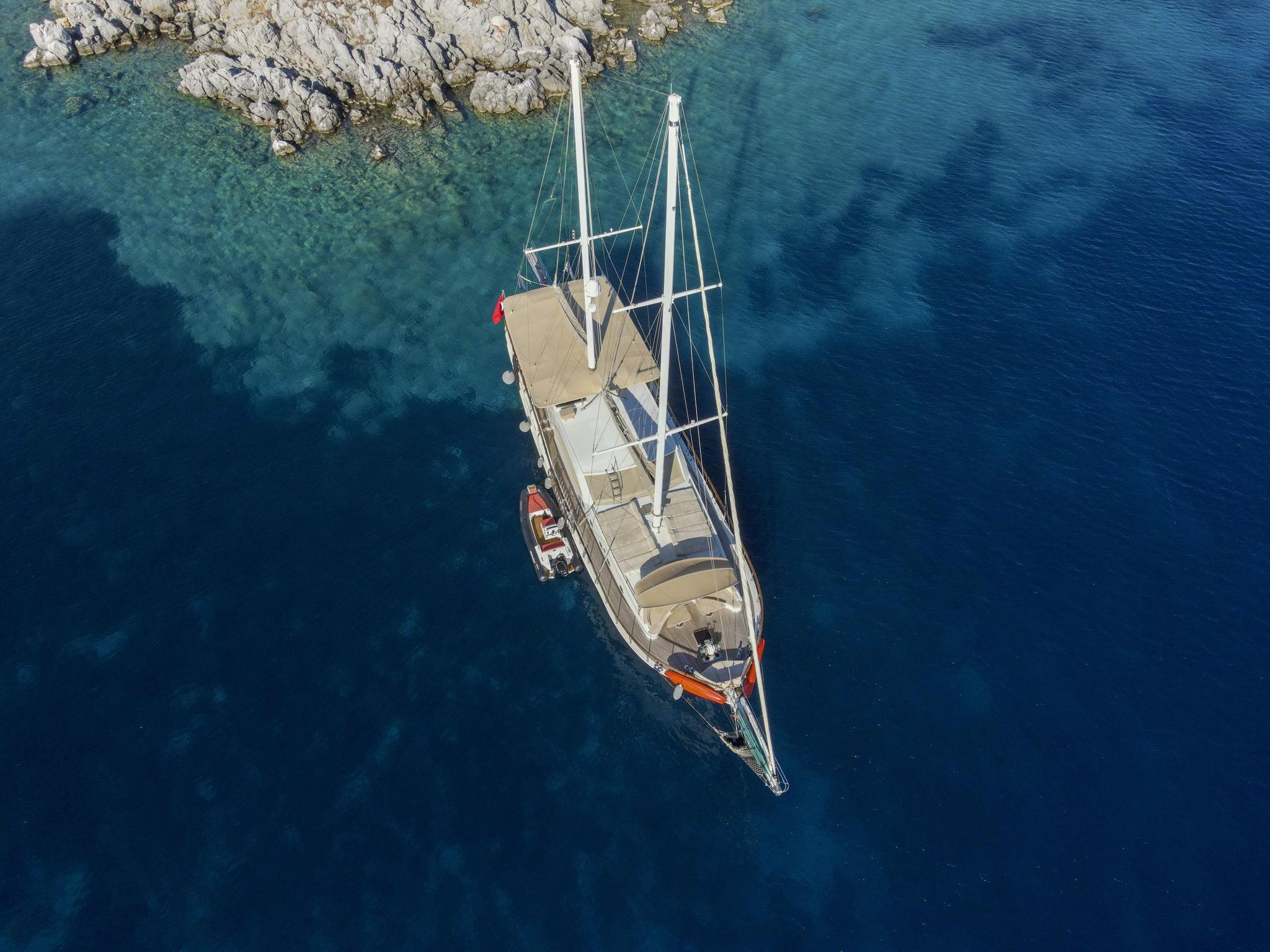 Queen Of Sea gulet aerial view in Türkiye