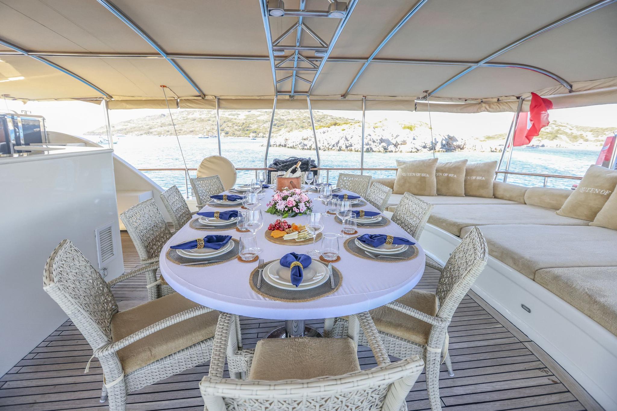 Queen Of Sea gulet amenities exterior deck in Türkiye