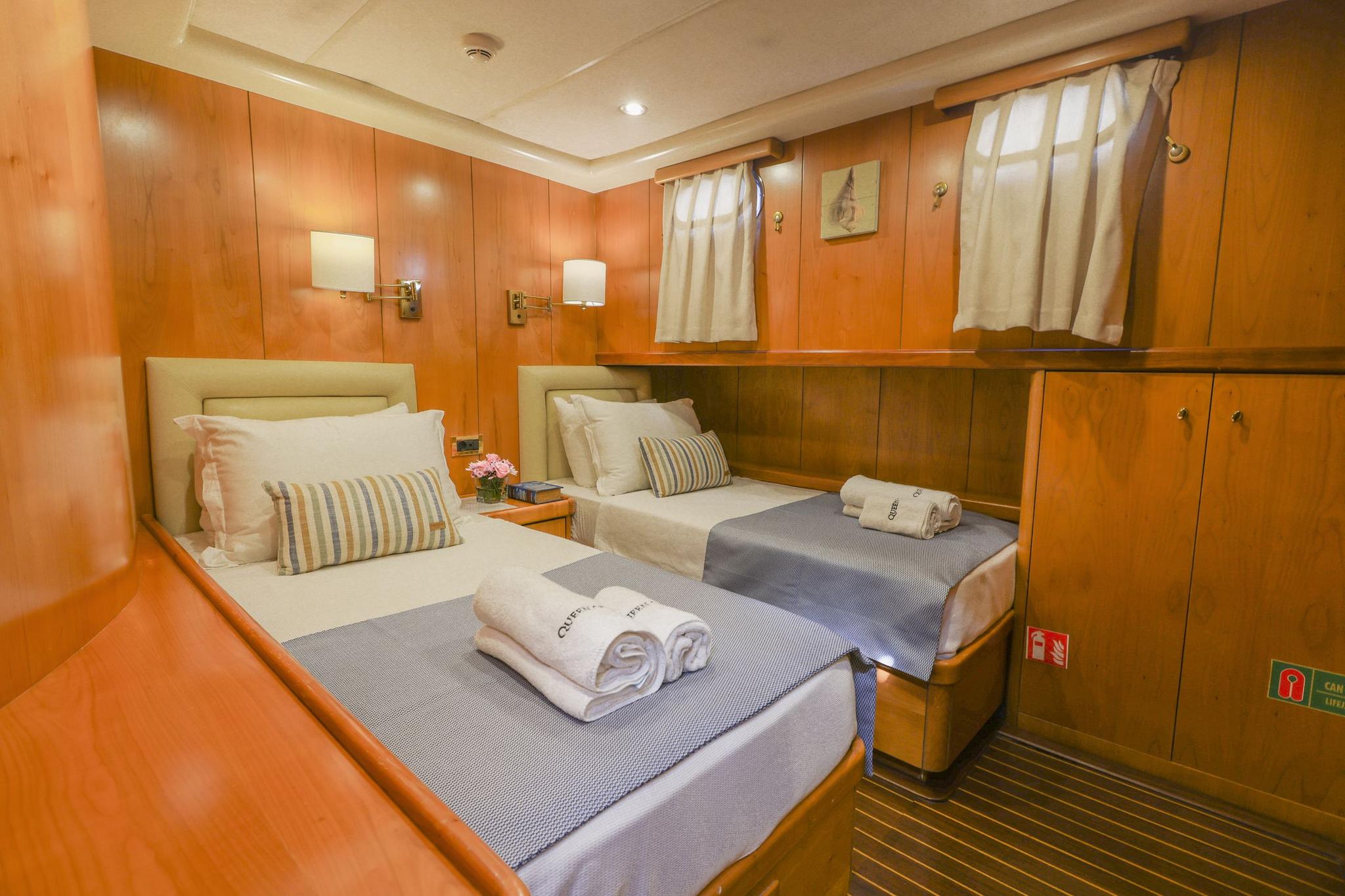 Queen Of Sea gulet accommodation interior cabin in Türkiye