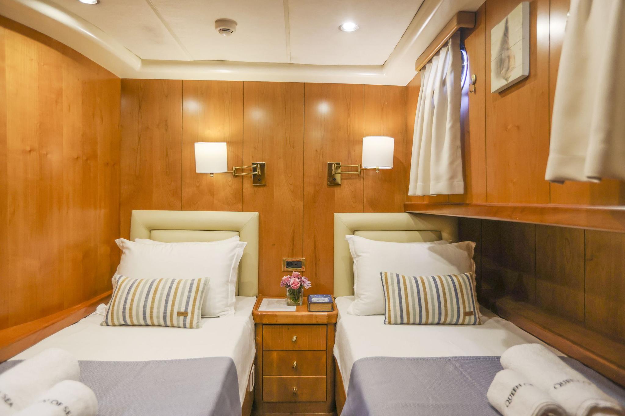 Queen Of Sea gulet accommodation interior cabin in Türkiye