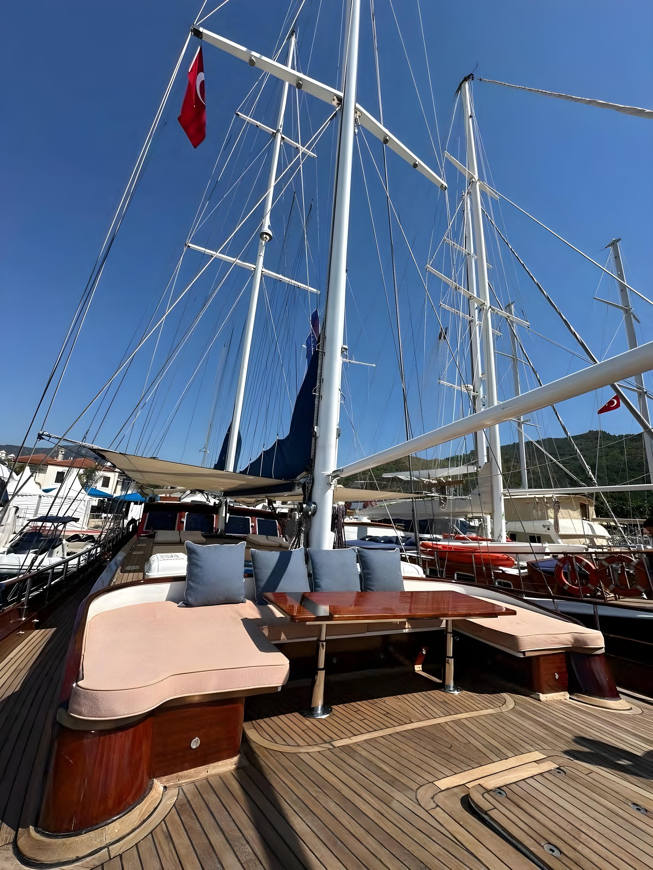 Carolina gulet exterior deck in Greece